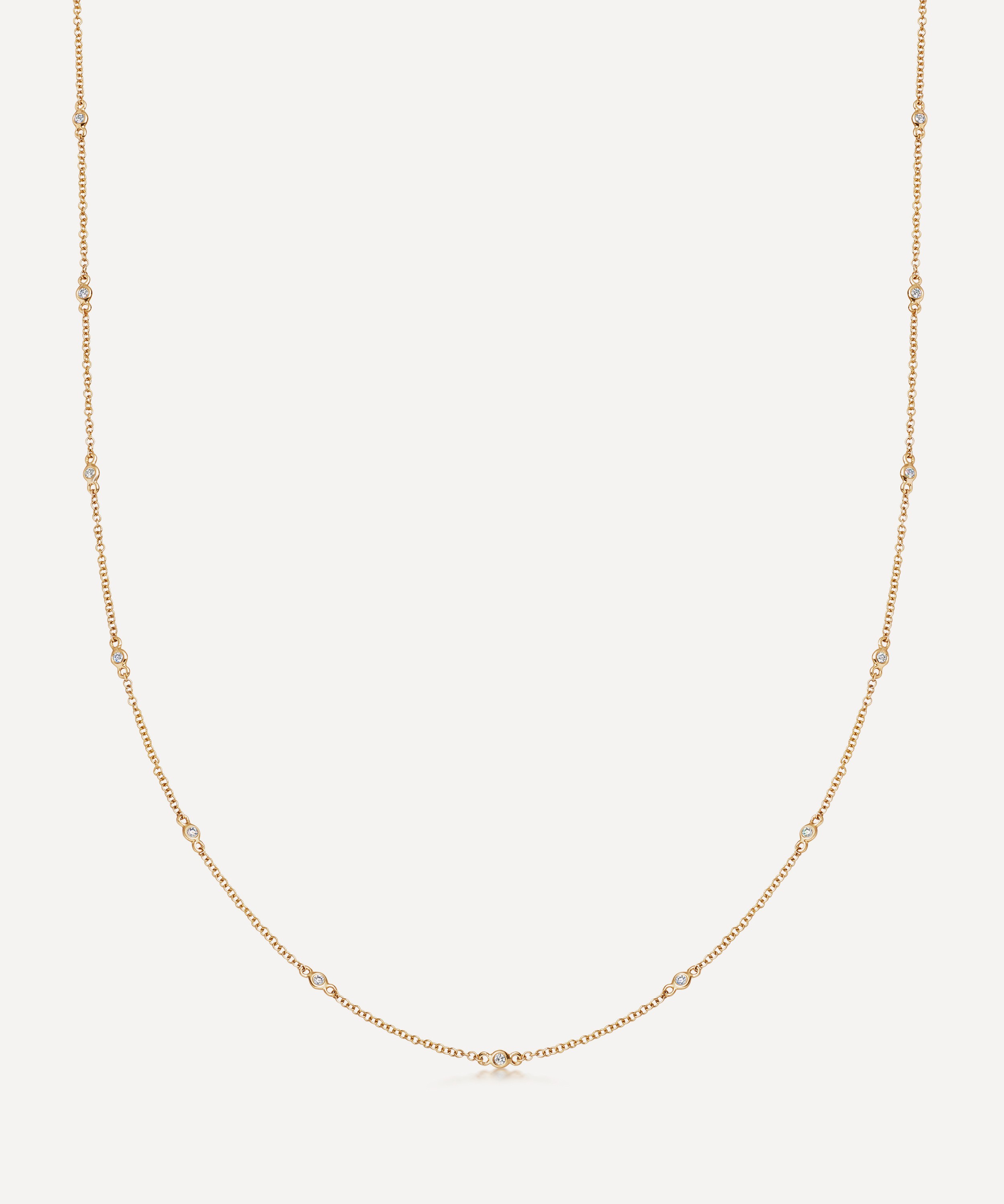 Loquet London - 18ct Gold Long Fine Diamond Necklace