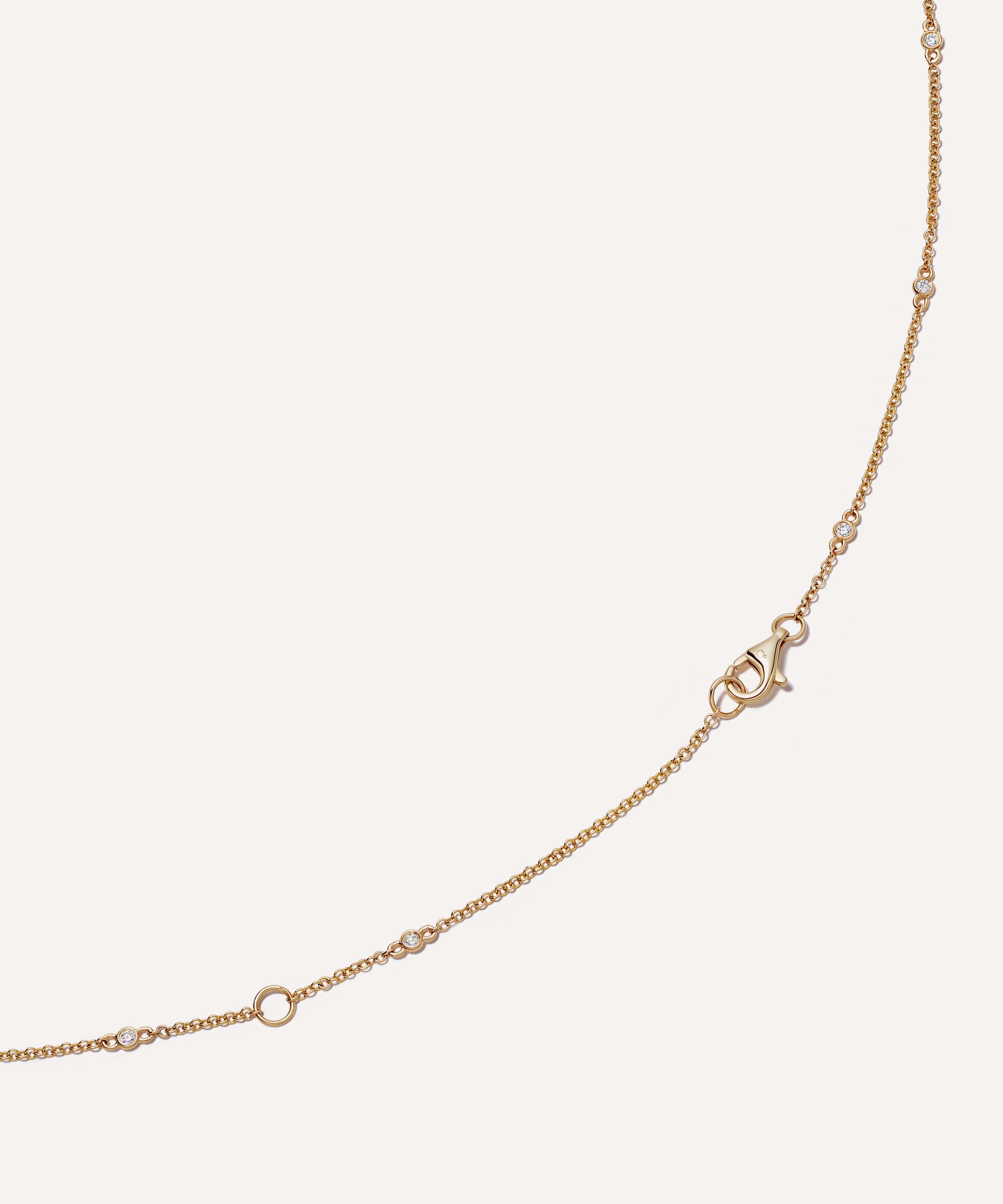 Loquet London - 18ct Gold Long Fine Diamond Necklace image number 2