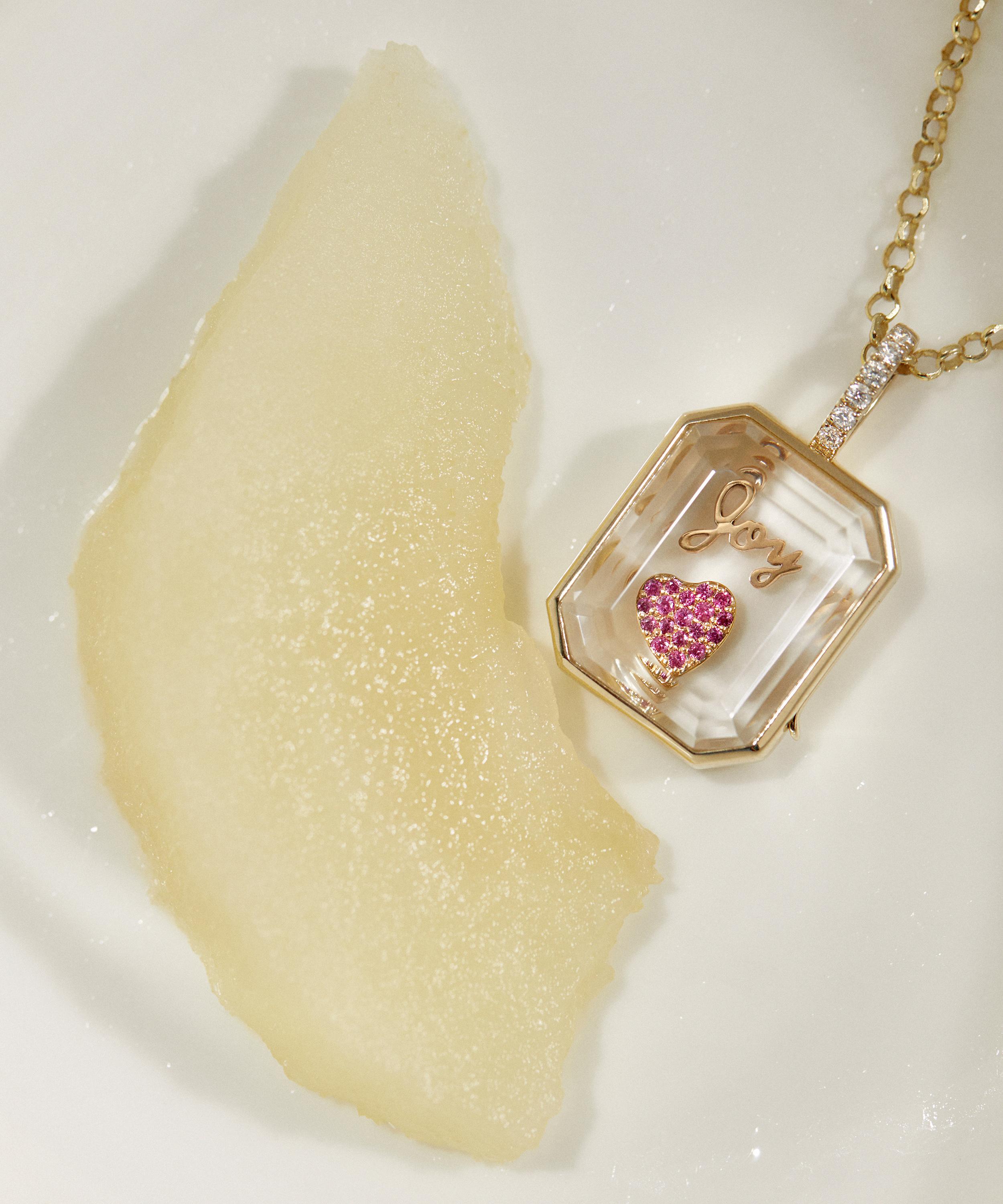 Loquet London - 14ct Gold Diamond Baguette Locket image number 1