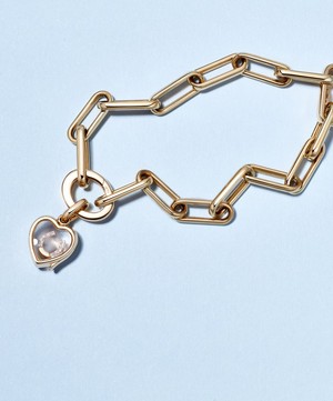 Loquet London - 14ct Gold Single Heart Locket Link Bracelet image number 1