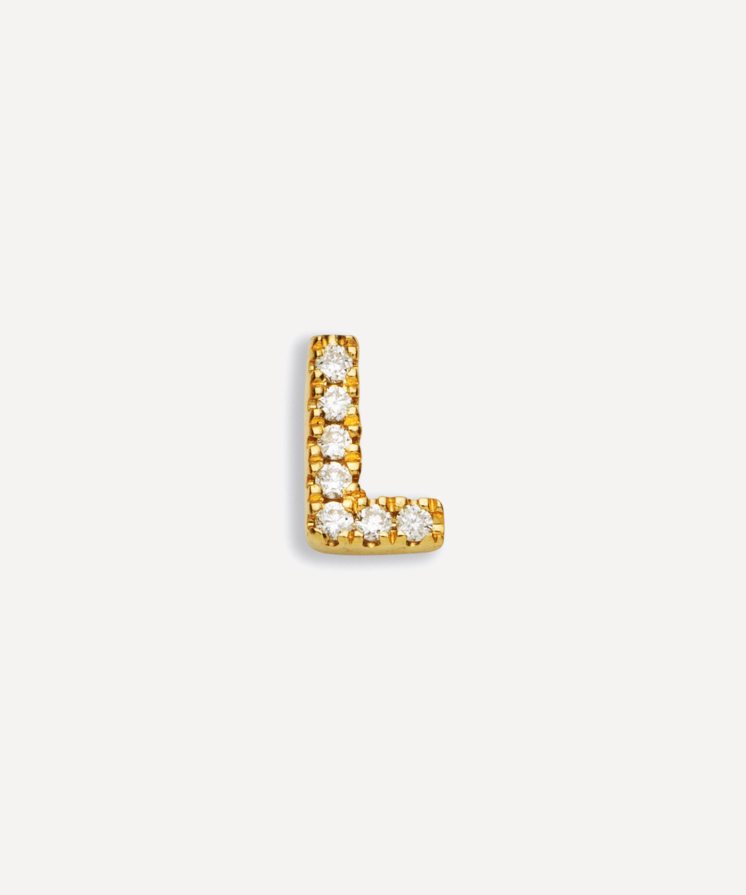 Loquet London - 18ct Gold Diamond L Charm image number 0