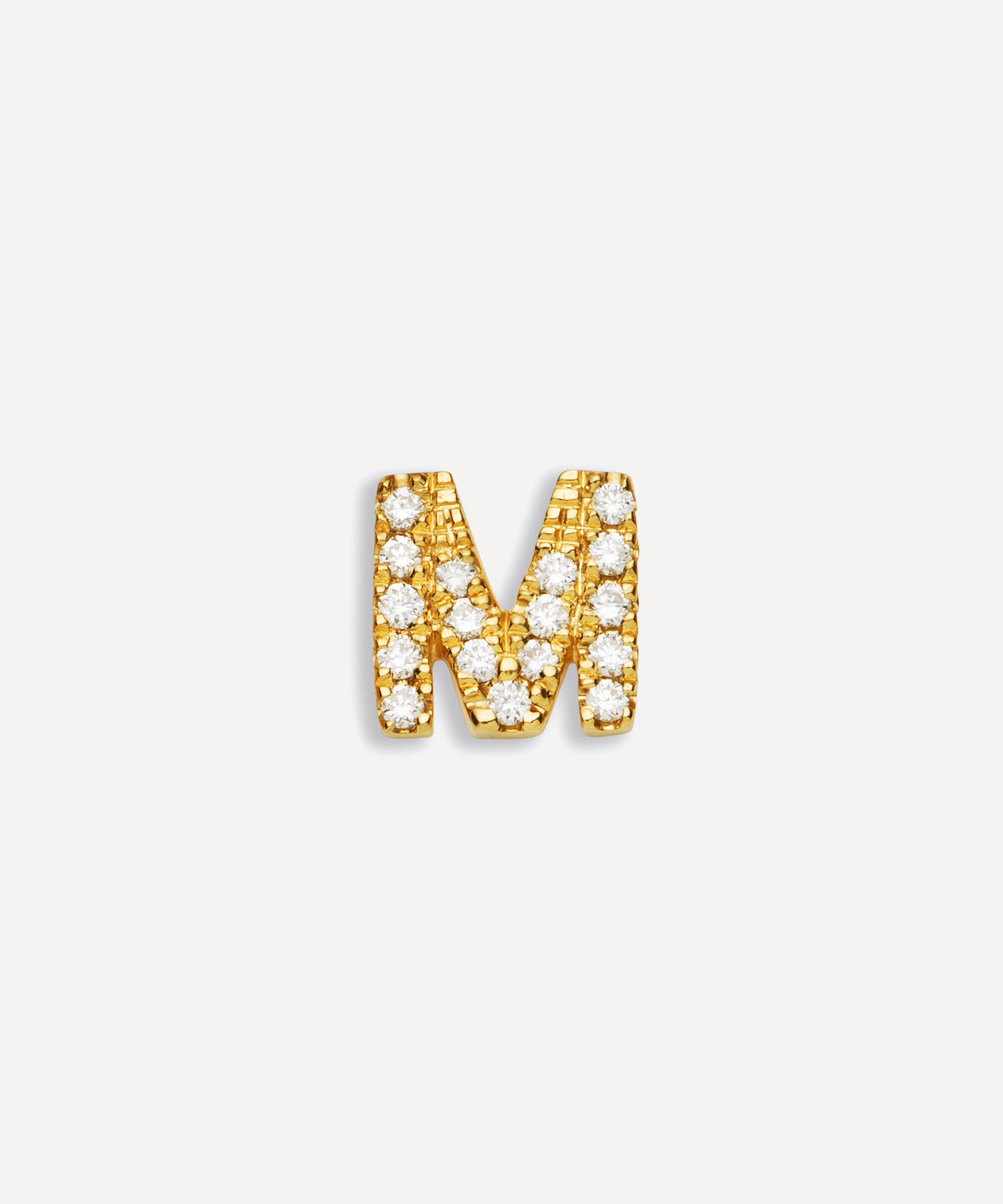 Loquet London - 18ct Gold Diamond M Charm image number 0