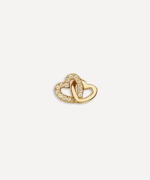 Loquet London - 18ct Gold Diamond Linked Hearts Charm image number 0