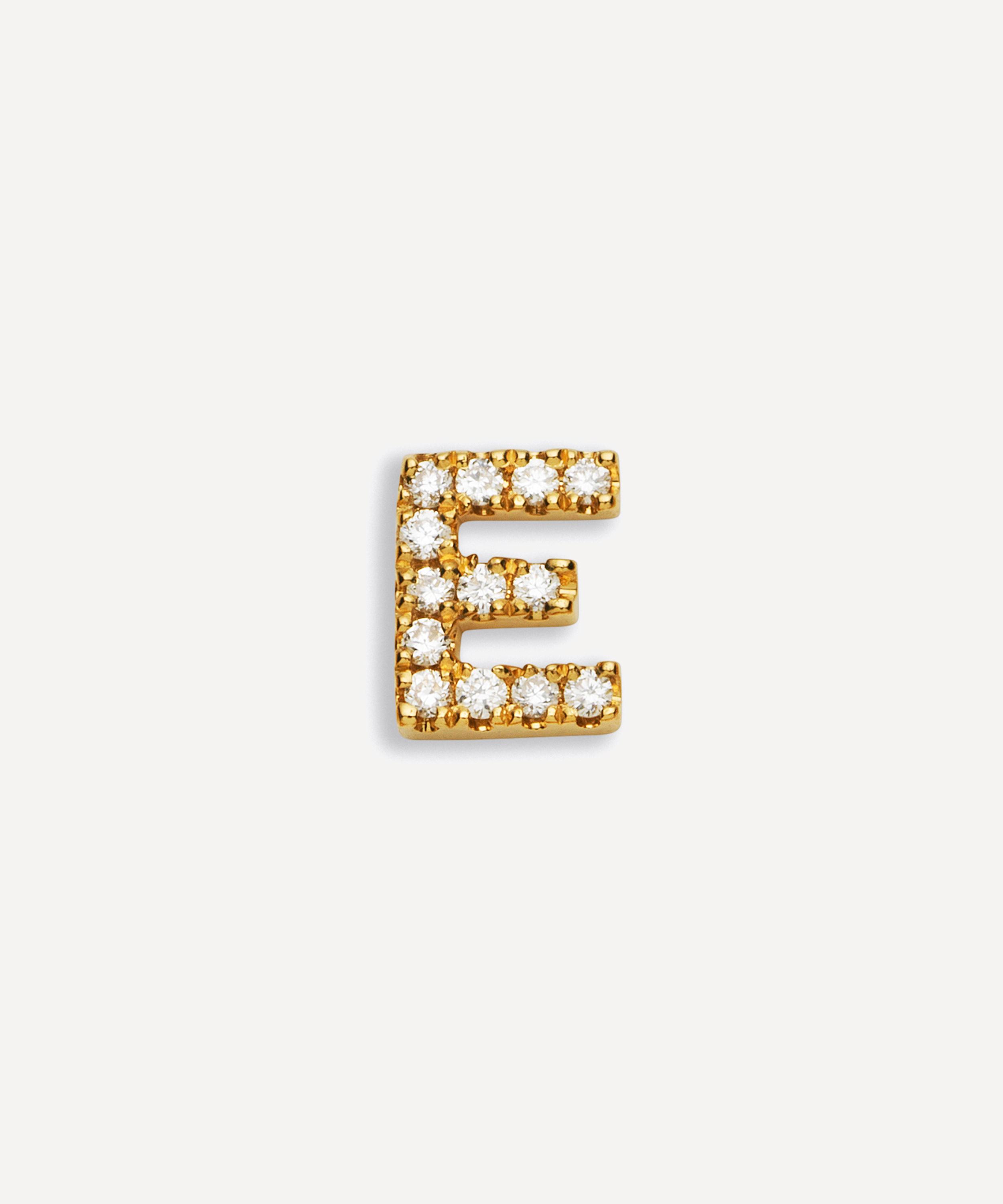 Loquet London - 18ct Gold Diamond E Charm image number 0