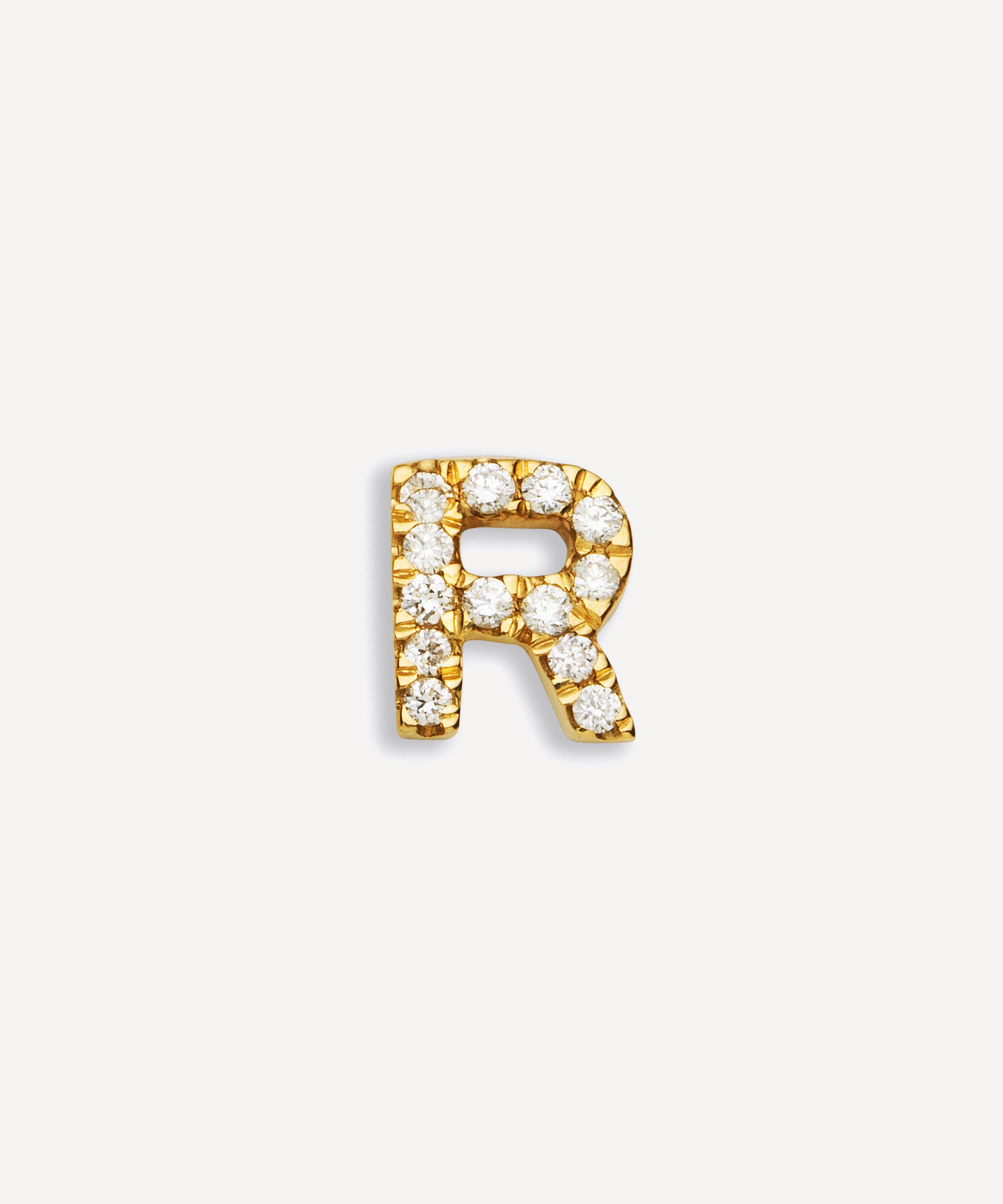 Loquet London - 18ct Gold Diamond R Charm image number 0