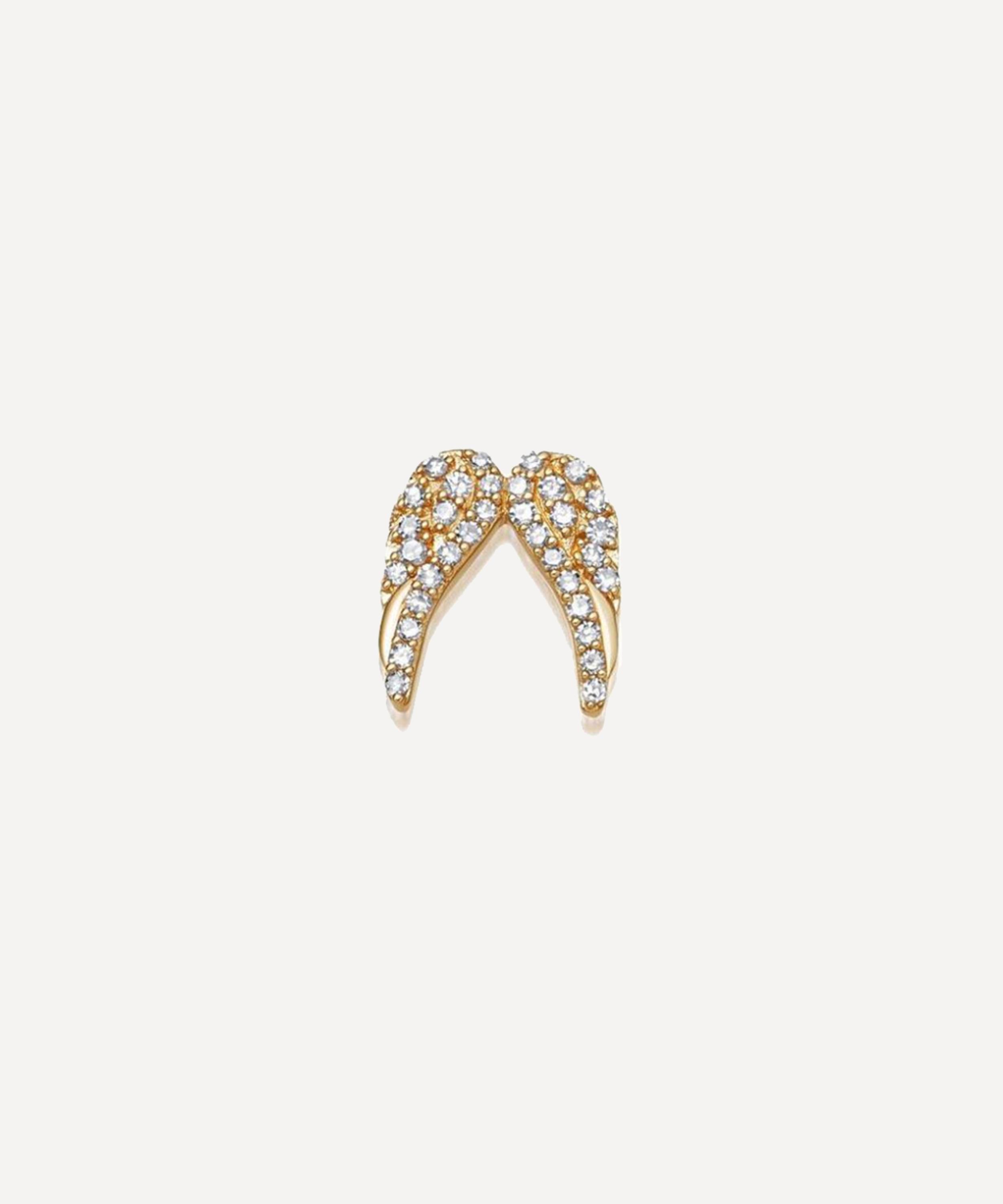Loquet London - 18ct Gold Diamond Angel Wings Charm image number 0