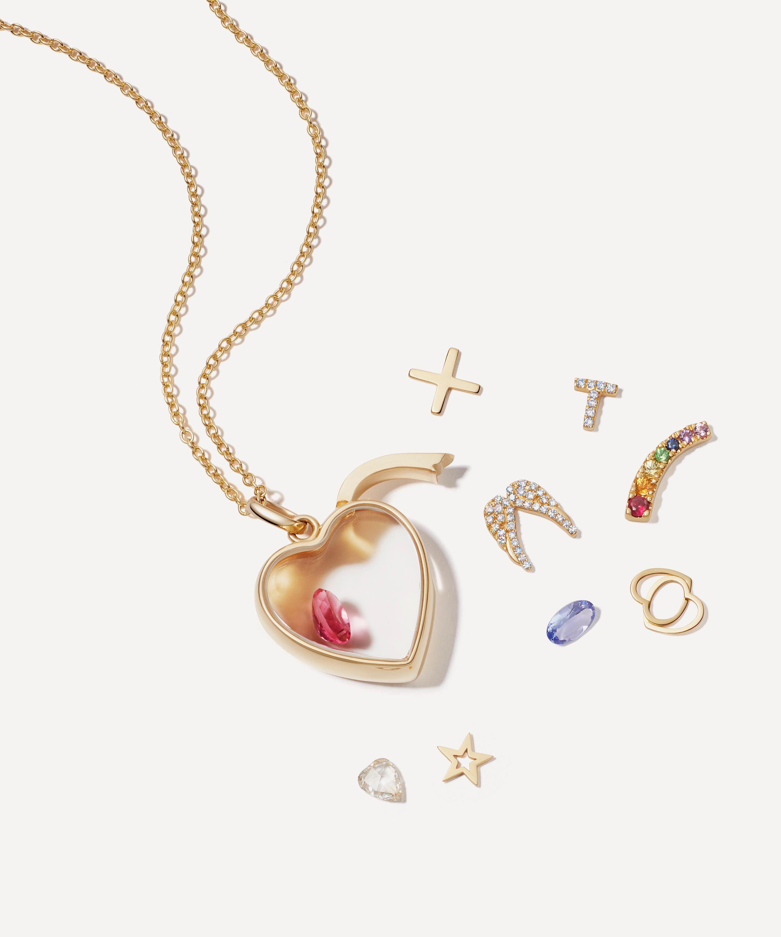 Loquet London - 18ct Gold Diamond Angel Wings Charm image number 1