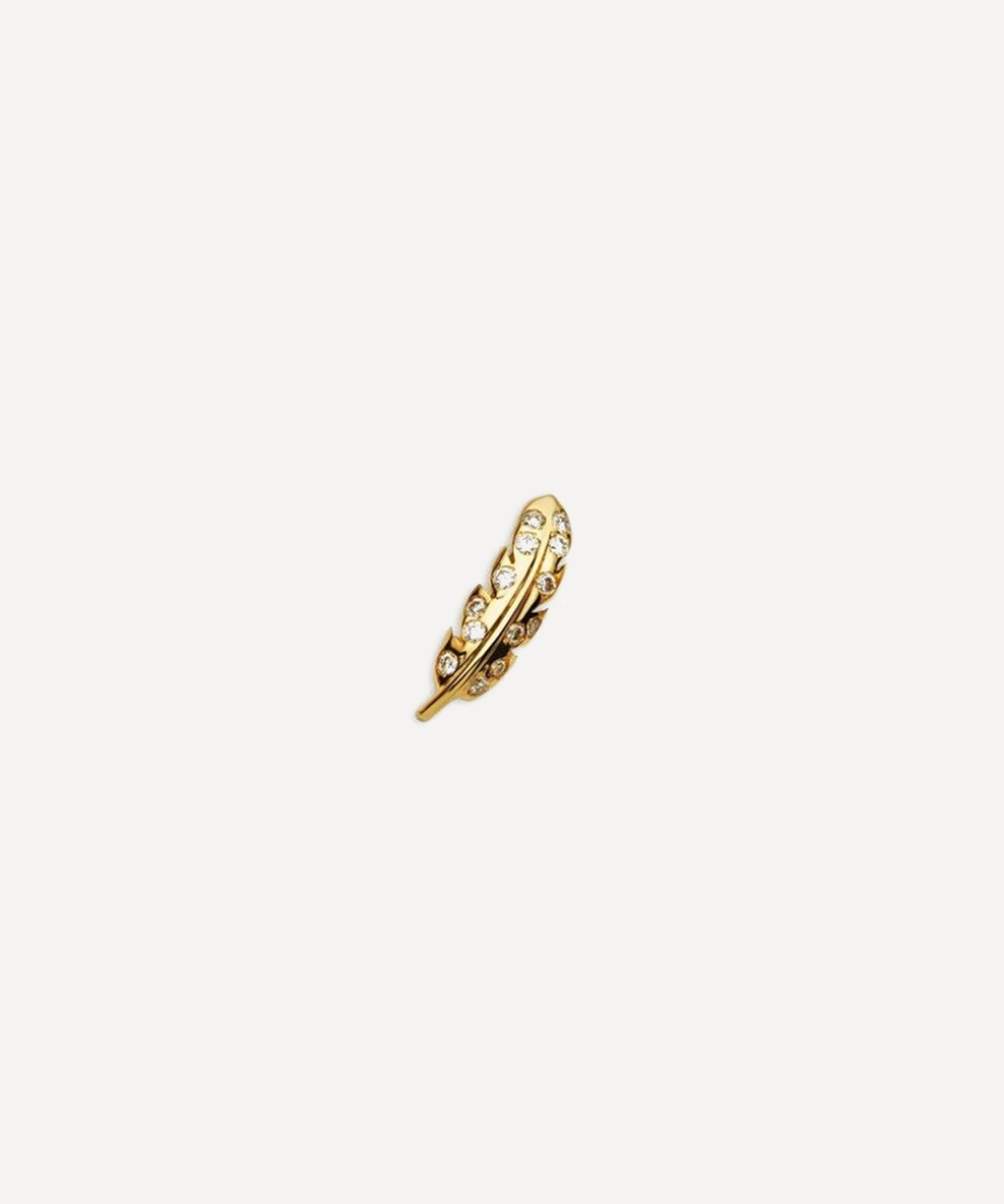 Loquet London - 18ct Gold Diamond Feather Charm image number 0