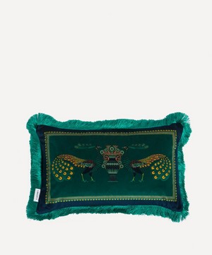 Liberty - Peacock Garden Rectangular Velvet Cushion image number 0