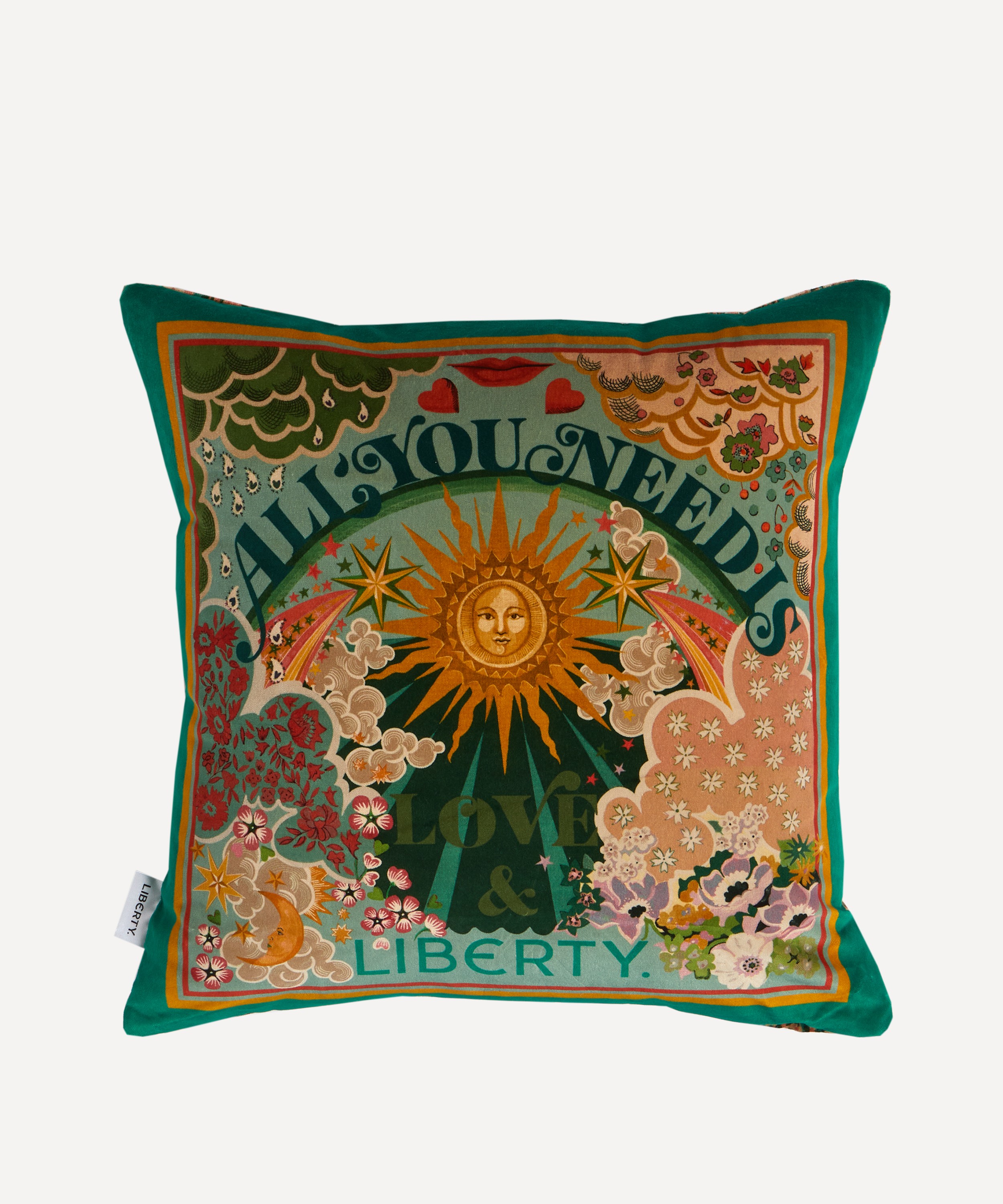 Liberty - All You Need is Love Square Velvet Cushion image number 0