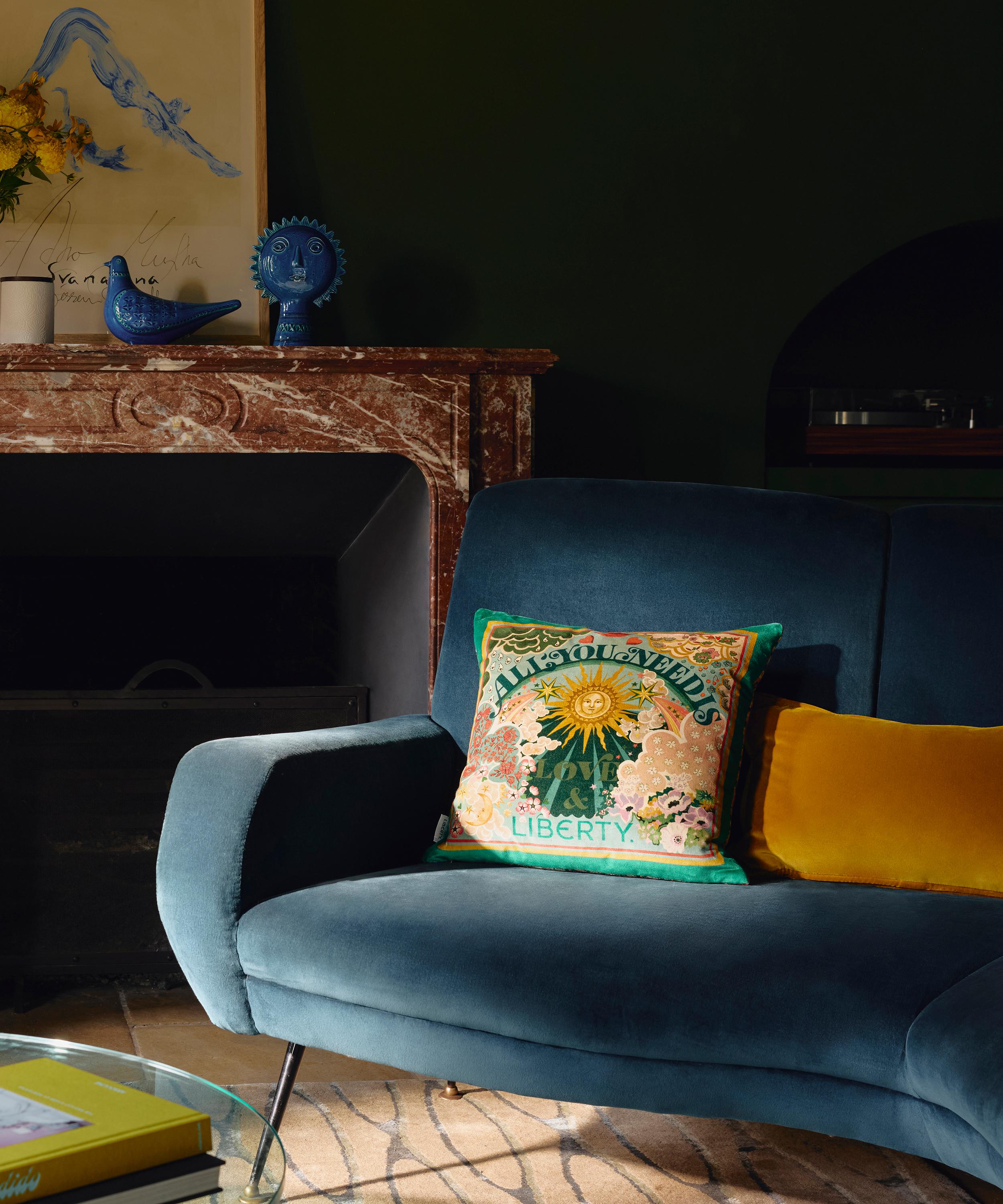 Liberty - All You Need is Love Square Velvet Cushion image number 1