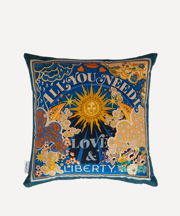 Liberty - All You Need is Love Square Velvet Cushion image number null
