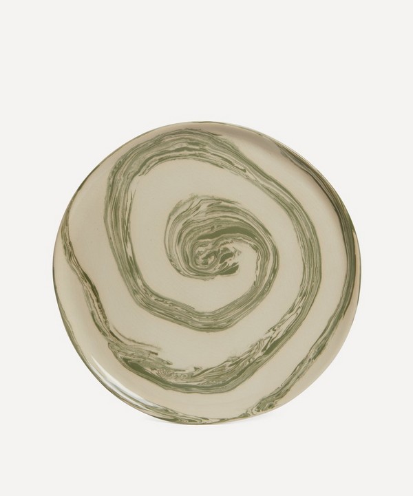 Henry Holland Studio - Green and White Swirl Dinner Plate