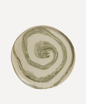 Henry Holland Studio - Green and White Swirl Dinner Plate image number 0