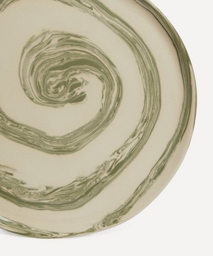 Henry Holland Studio - Green and White Swirl Dinner Plate image number 3