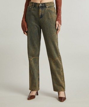 House of Sunny - Courtyard Embroidered Straight Jeans image number 2
