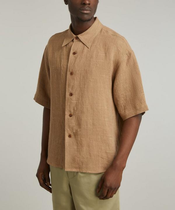 Auralee Linen Silk Tweed Half-Sleeved Shirt | Liberty Auralee Linen Silk Tweed Half-Sleeved Shirt | Liberty