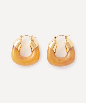 Lizzie Fortunato - Gold-Plated Organic Hoop Earrings image number 1