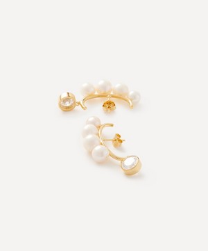 Completedworks - 14ct Gold-Plated Vermeil Silver Pearl and Zirconia Earrings image number 1