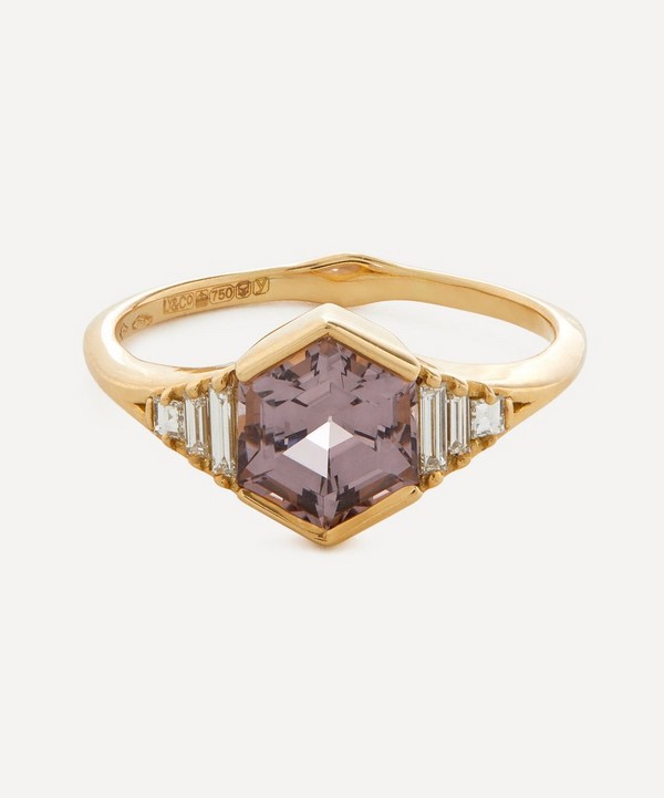 Artemer - 18ct Gold One-of-a-Kind Hexagon Cut Spinel and Diamond Engagement Ring image number null