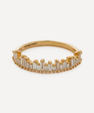 Artemer - 18ct Gold Cityscape Half Eternity Ring image number 0