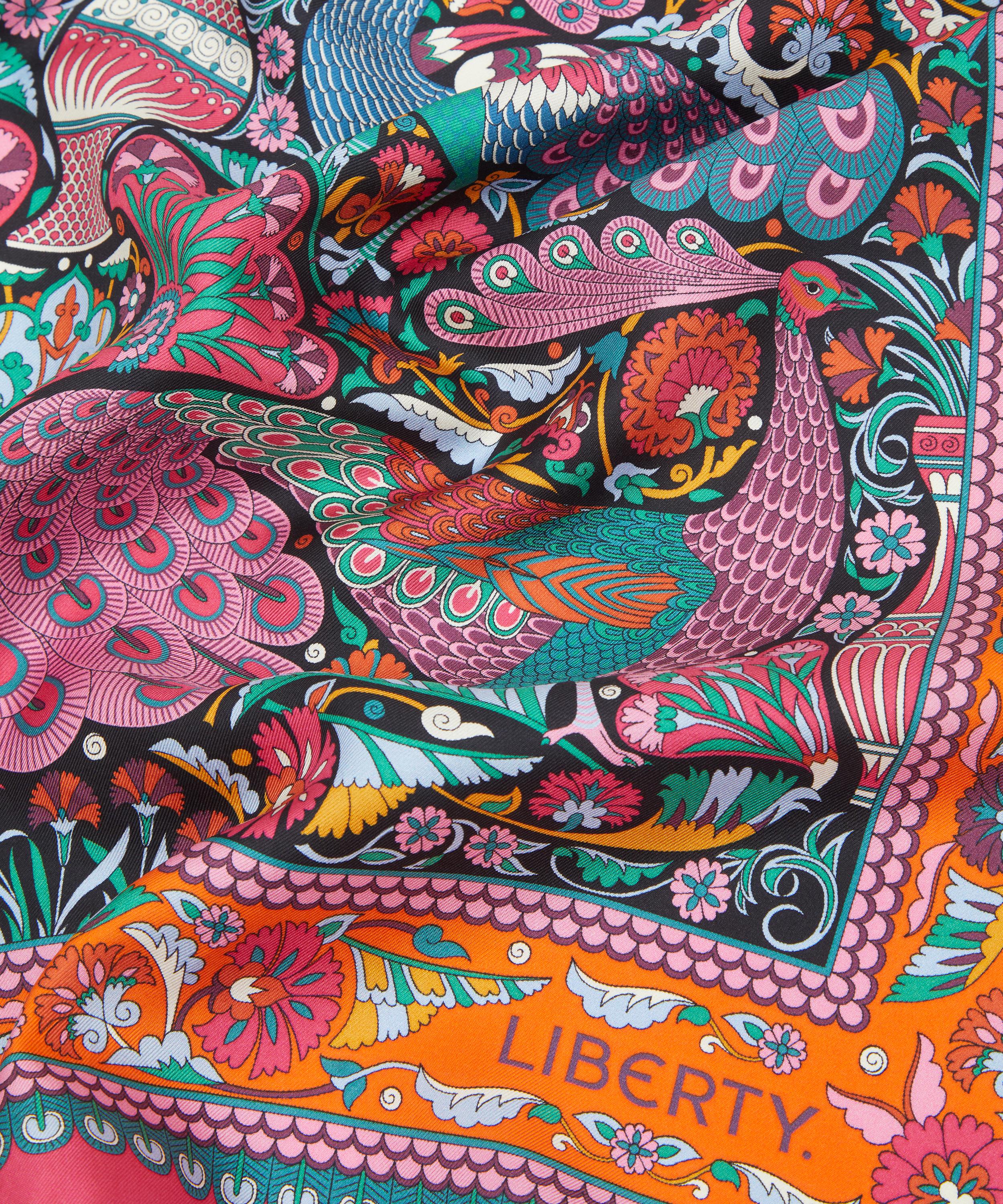 Liberty - Liberty London Peacock Garden 70 x 70 Silk Twill Scarf image number 3