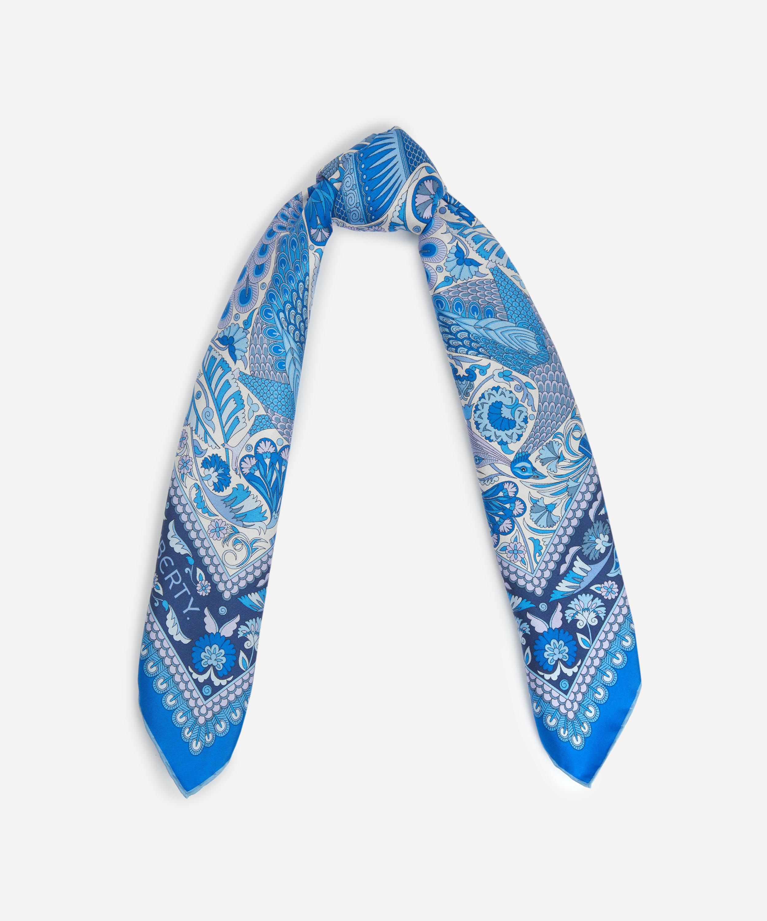 Liberty - Liberty London Peacock Garden 70 x 70 Silk Twill Scarf image number 2