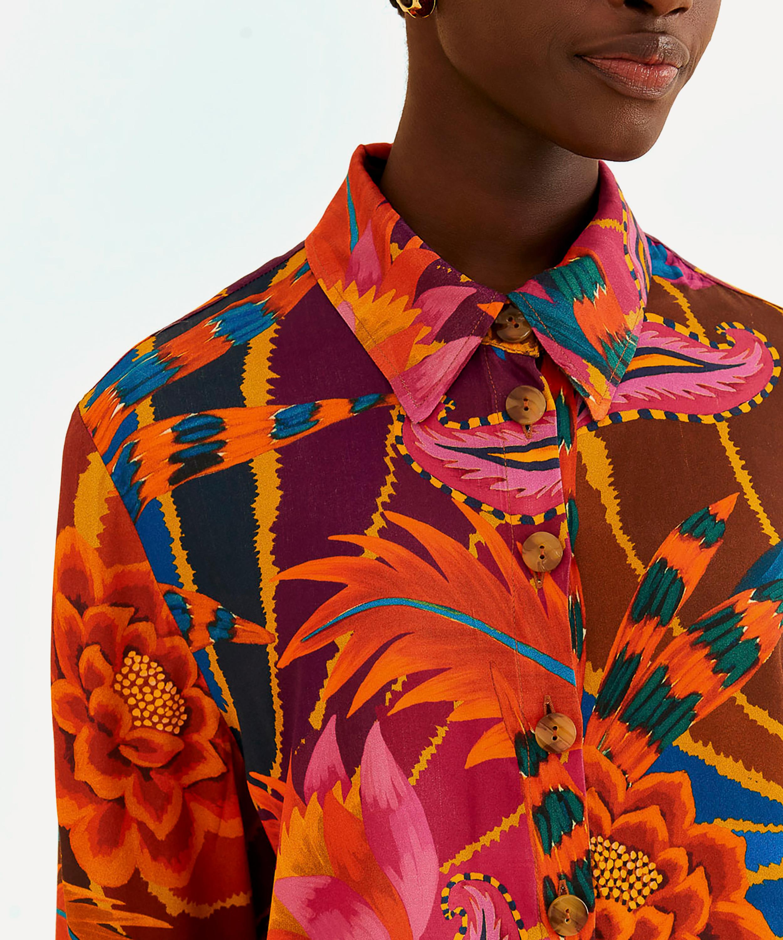 FARM Rio - Vintage Wave Multicolour Long-Sleeve Shirt image number 3
