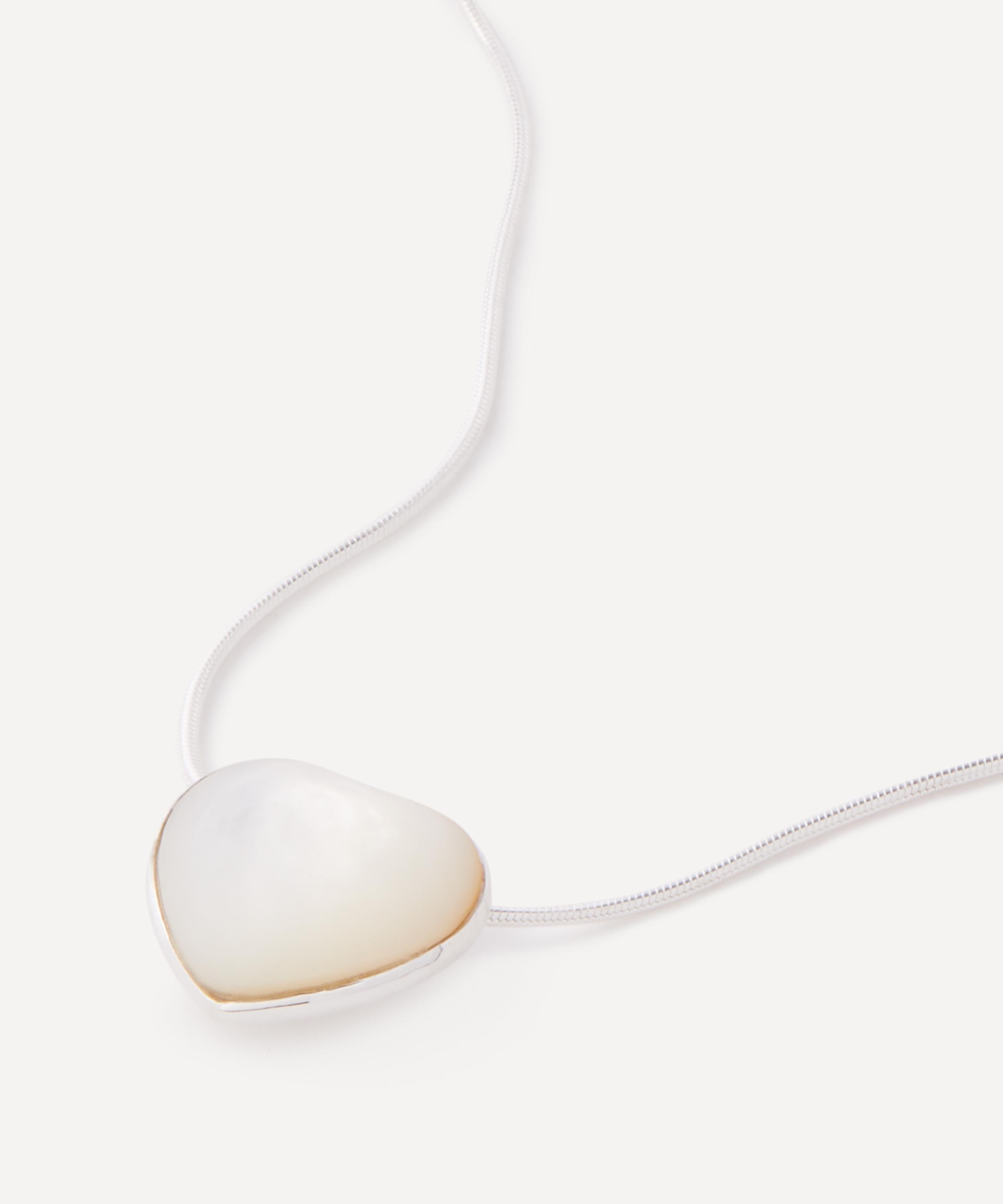 Annika Inez - Sterling Silver Pearl Heart Pendant Necklace image number 0