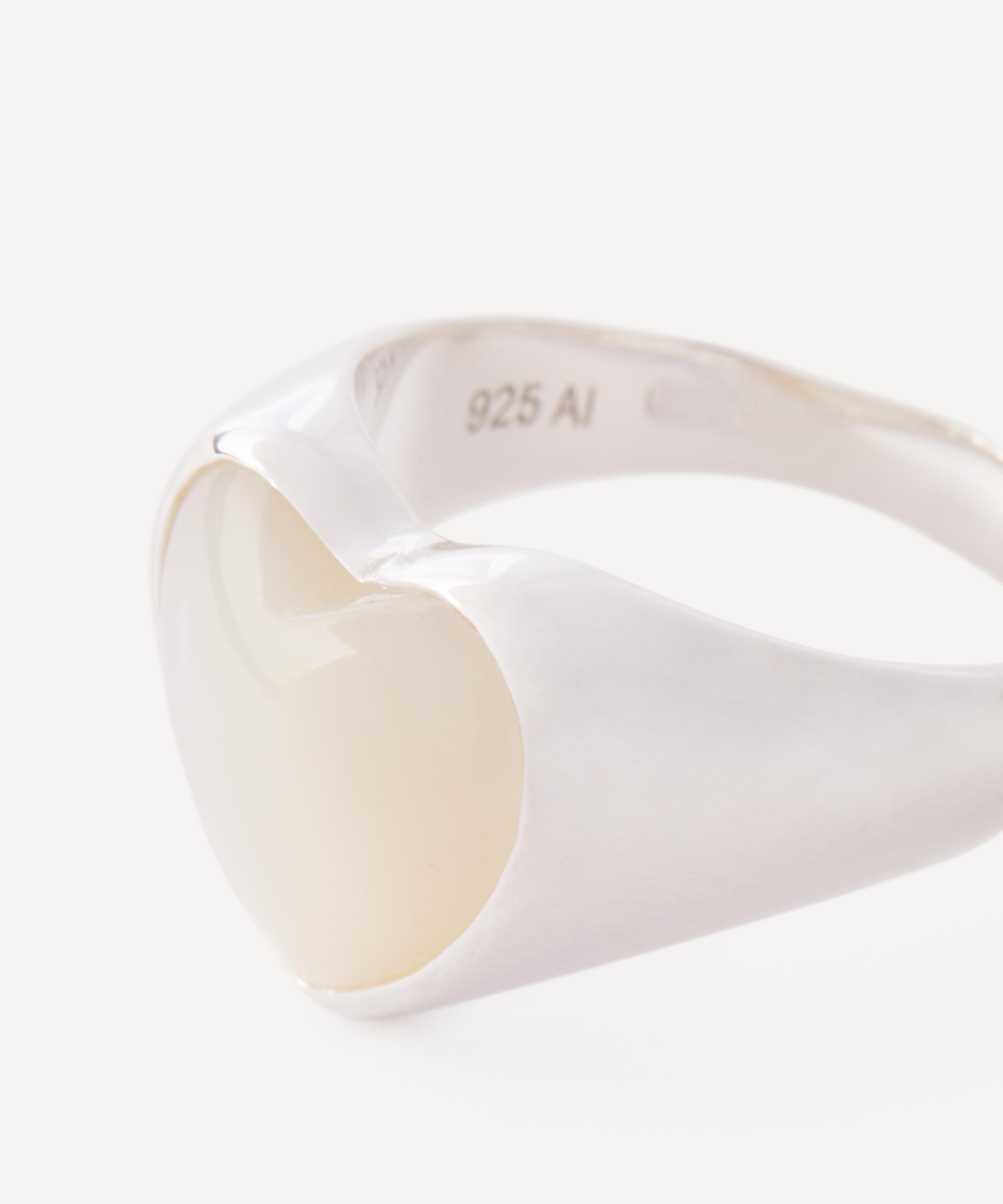 Annika Inez - Sterling Silver Pearl Heart Signet Ring image number 1