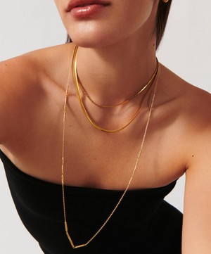 Missoma - 18ct Gold-Plated Wavy Ridge Extra Long Chain Necklace image number 1
