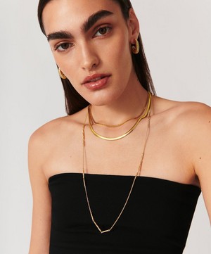 Missoma - 18ct Gold-Plated Wavy Ridge Extra Long Chain Necklace image number 6