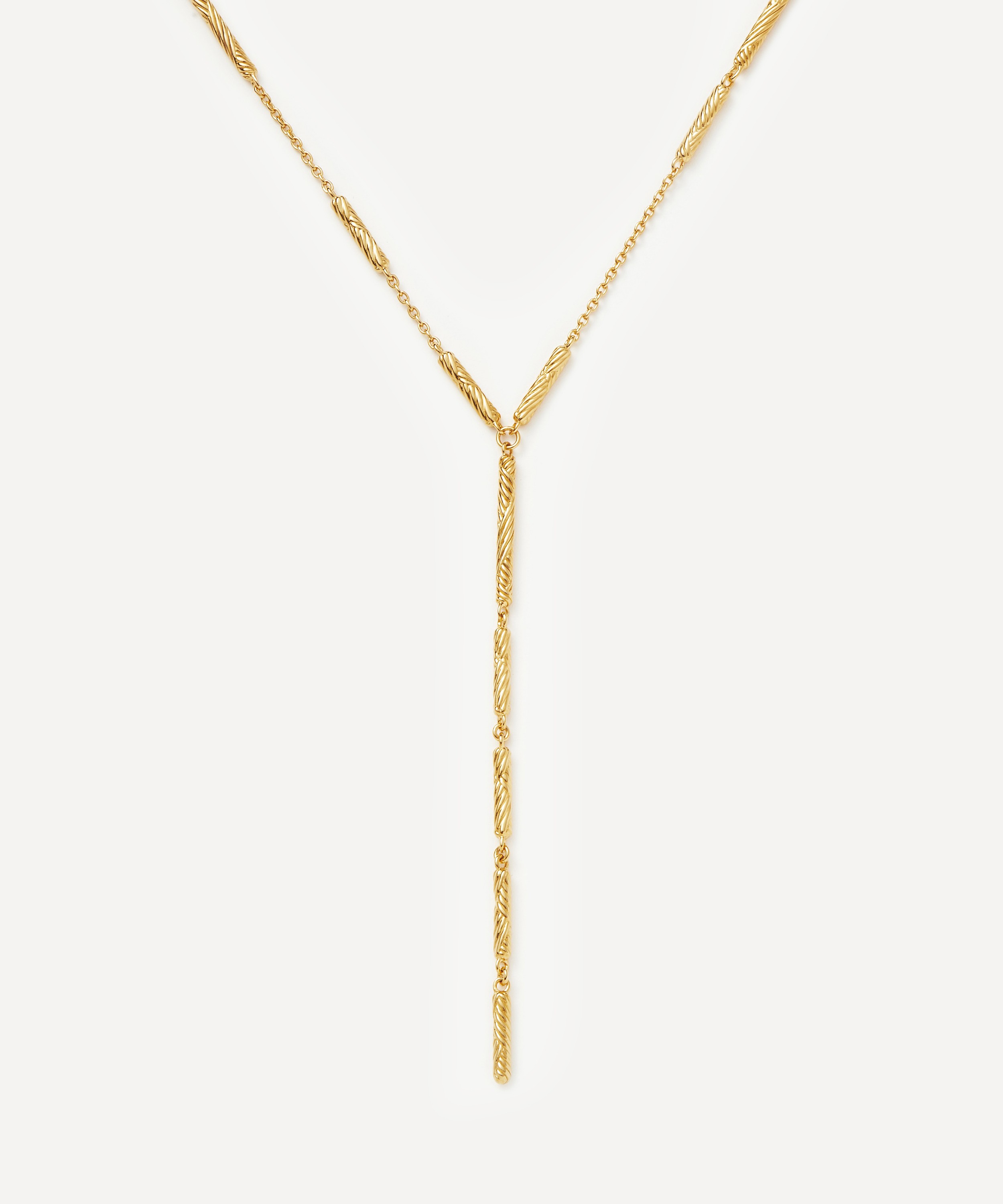 Missoma - 18ct Gold-Plated Wavy Ridge Lariat Chain Necklace image number 0