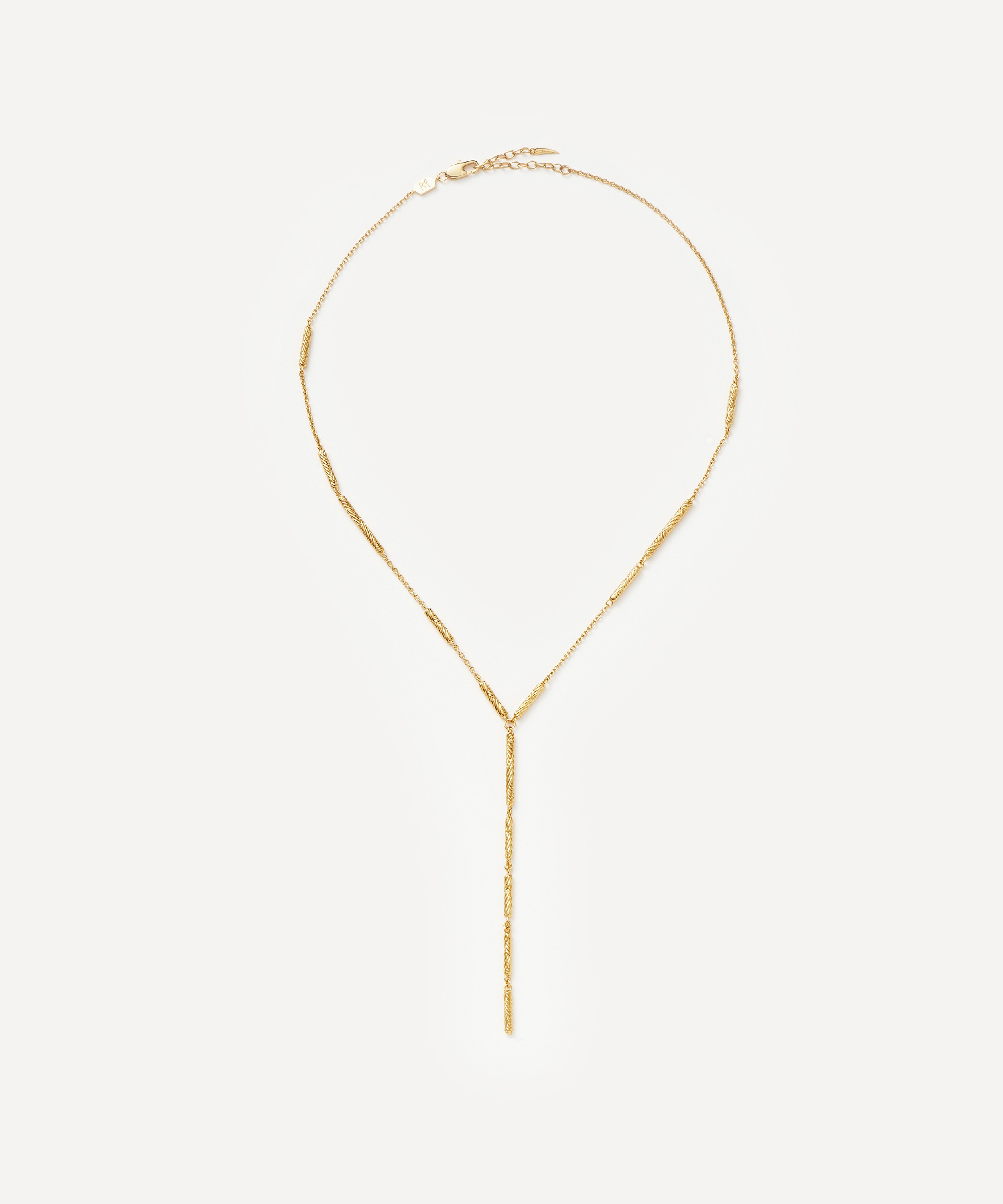 Missoma - 18ct Gold-Plated Wavy Ridge Lariat Chain Necklace image number 2