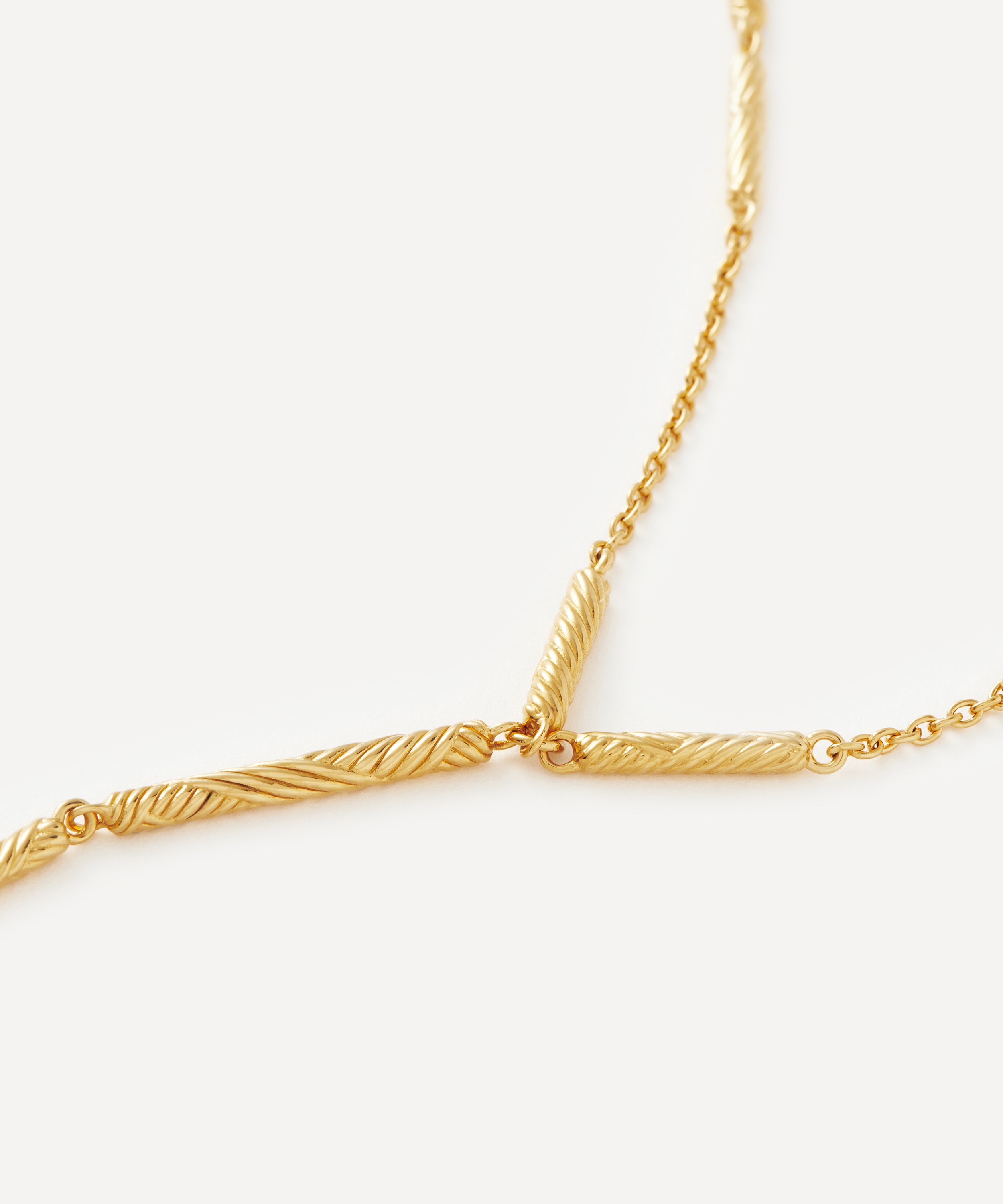 Missoma - 18ct Gold-Plated Wavy Ridge Lariat Chain Necklace image number 3