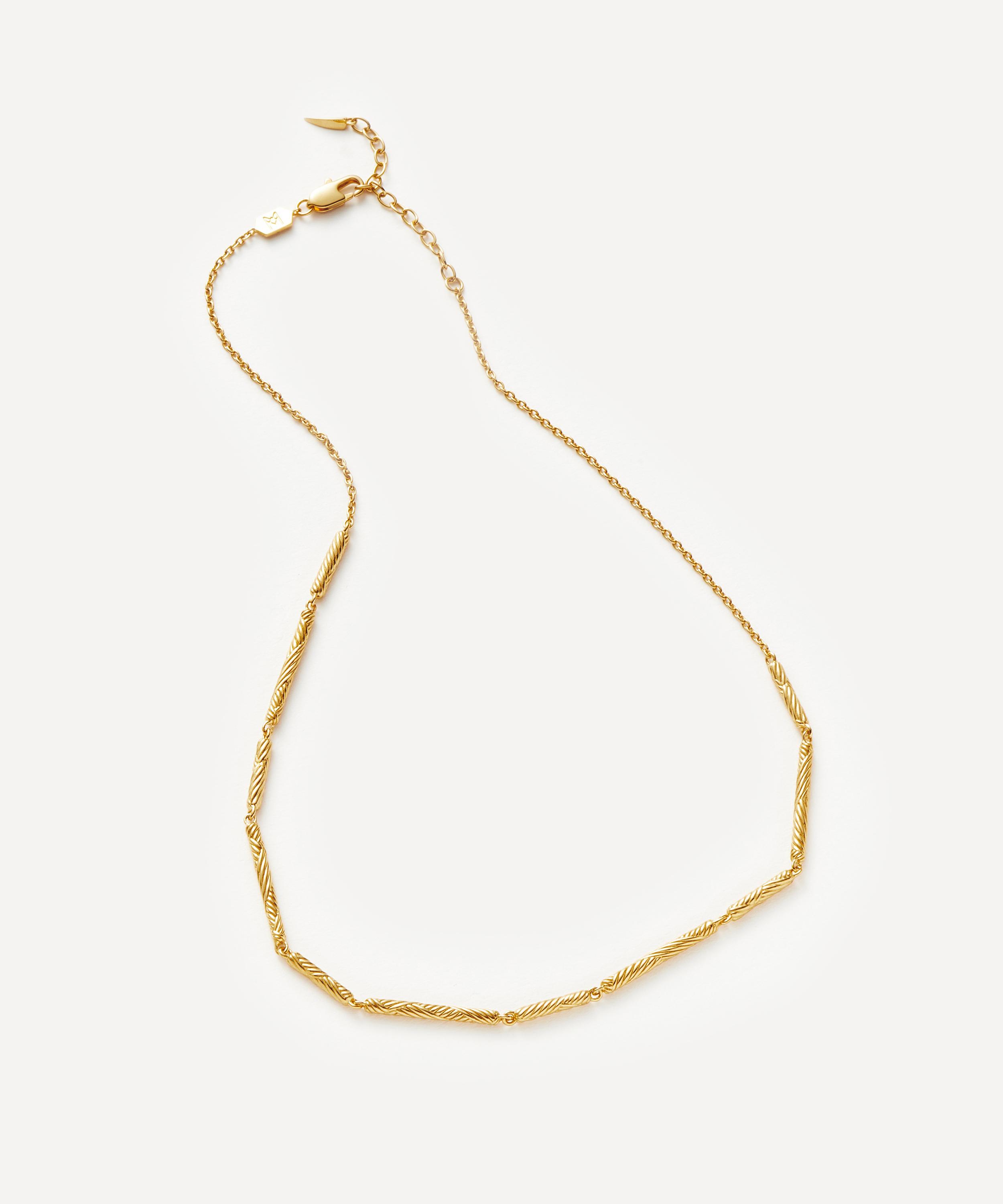 Missoma - 18ct Gold-Plated Wavy Ridge Chain Choker Necklace image number 2