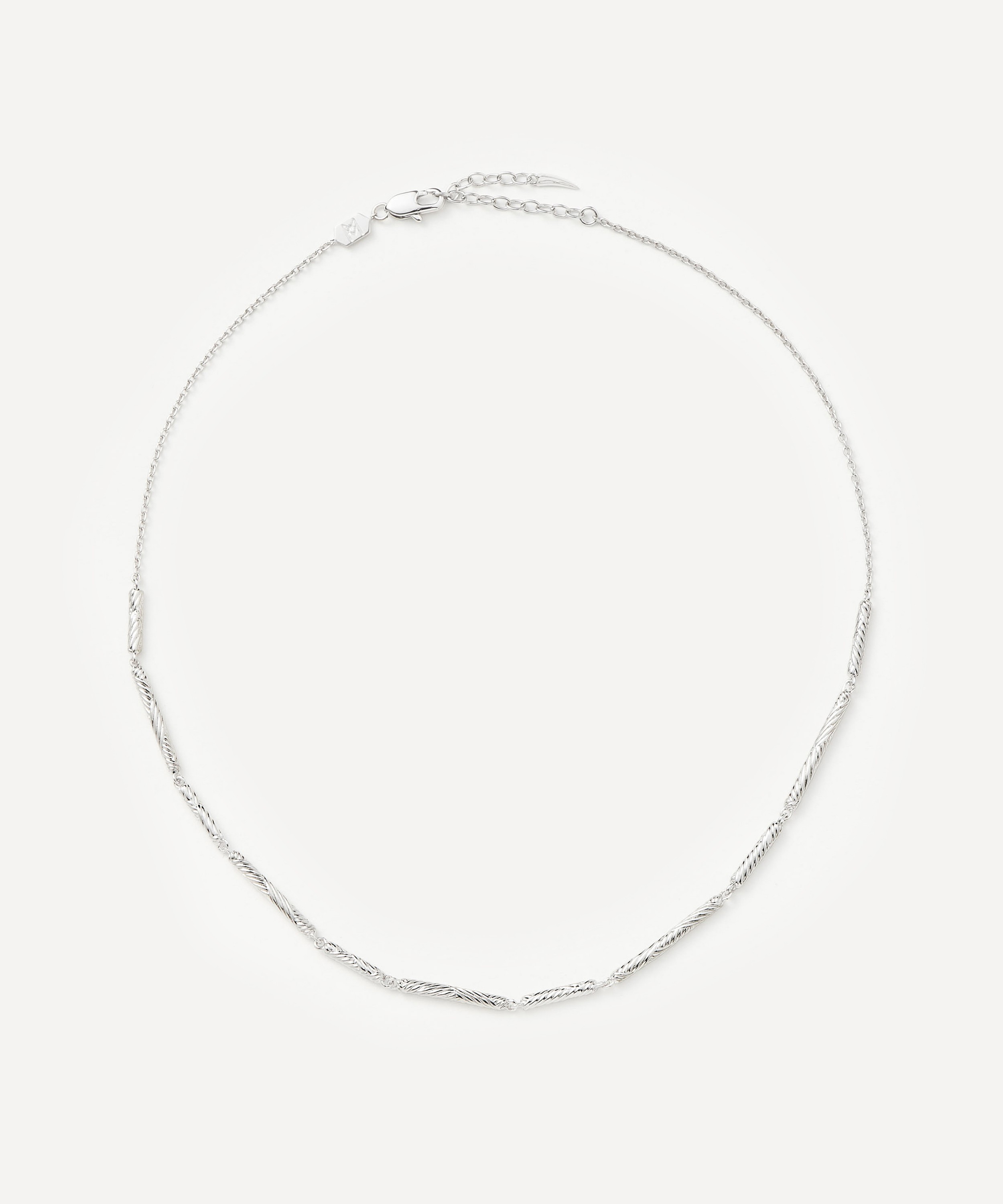 Missoma - Rhodium-Plated Wavy Ridge Chain Choker Necklace image number 0