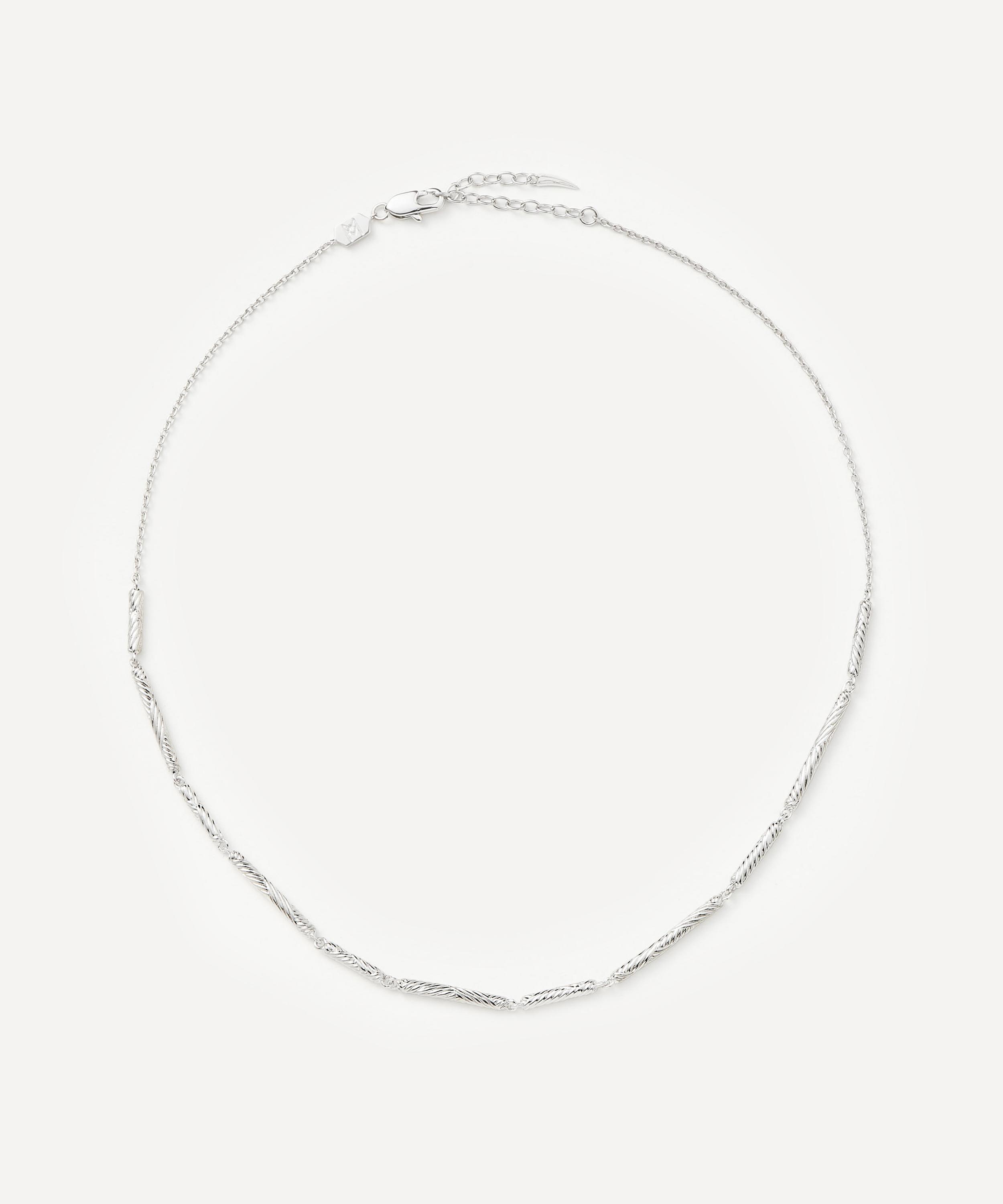 Missoma - Rhodium-Plated Wavy Ridge Chain Choker Necklace