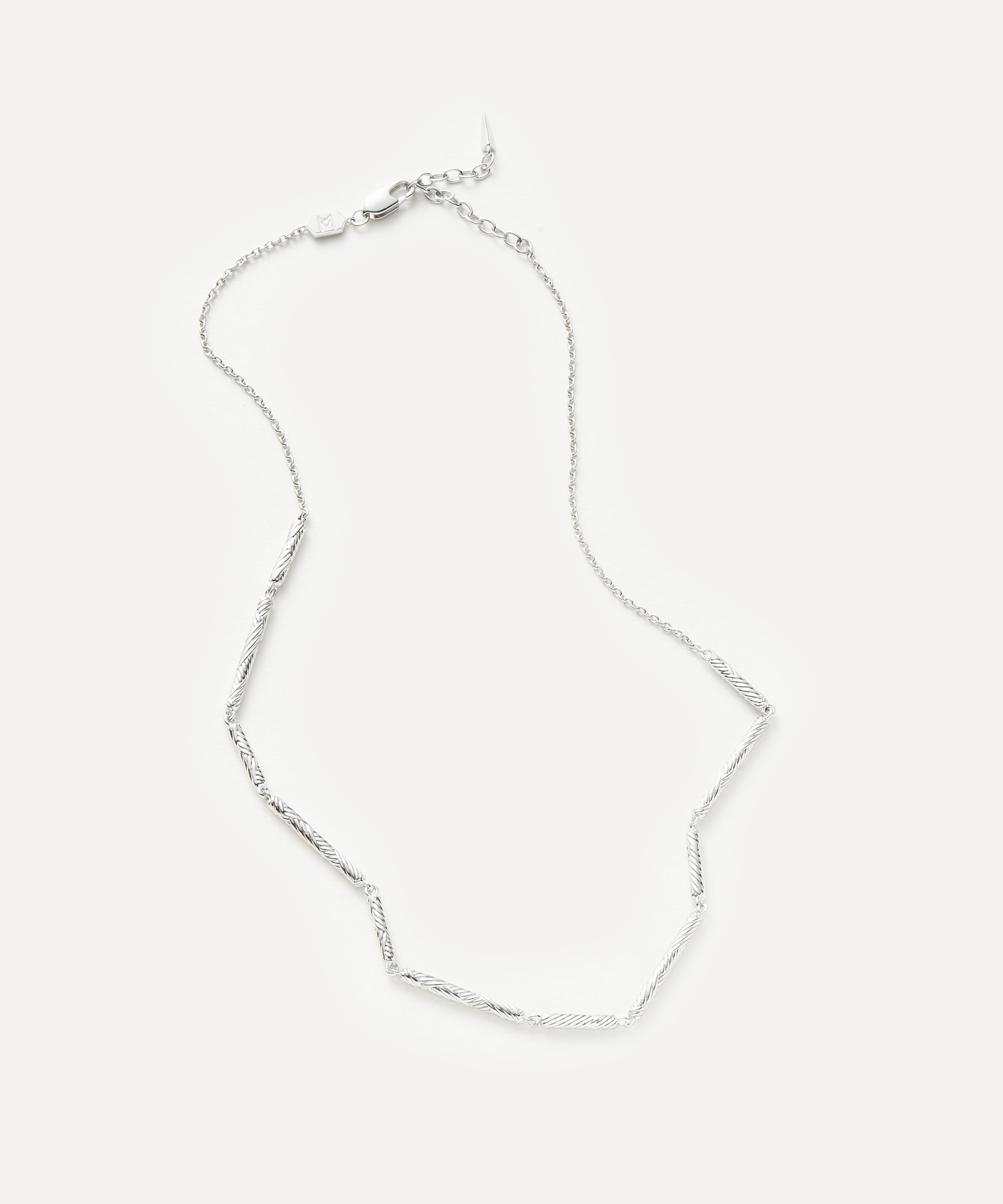 Missoma - Rhodium-Plated Wavy Ridge Chain Choker Necklace image number 2