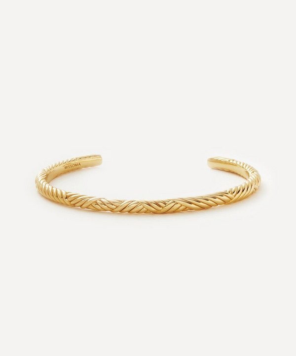 Missoma - 18ct Gold-Plated Wavy Ridge Gemelli Cuff Bracelet