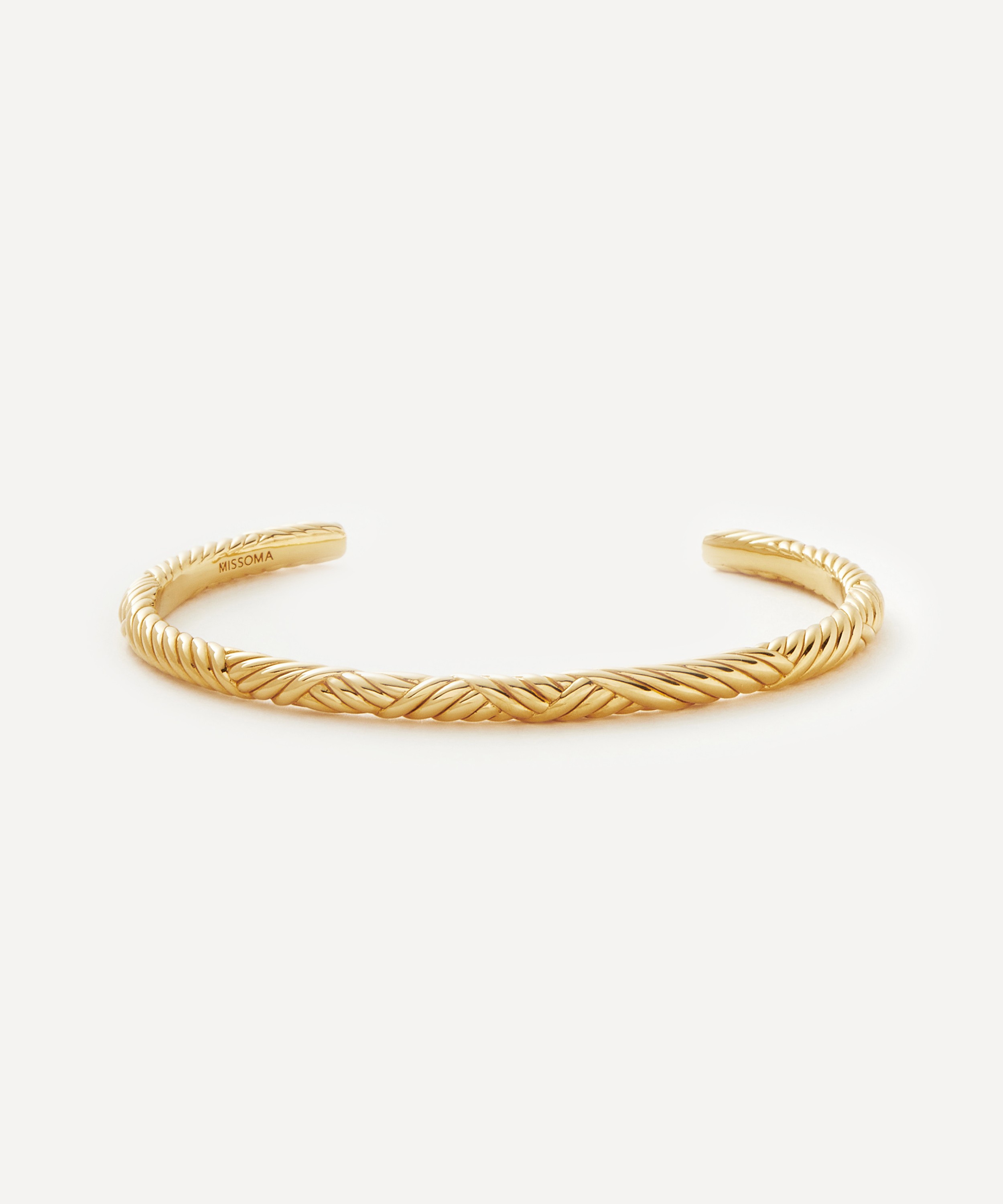 Missoma - 18ct Gold-Plated Wavy Ridge Gemelli Cuff Bracelet image number 0