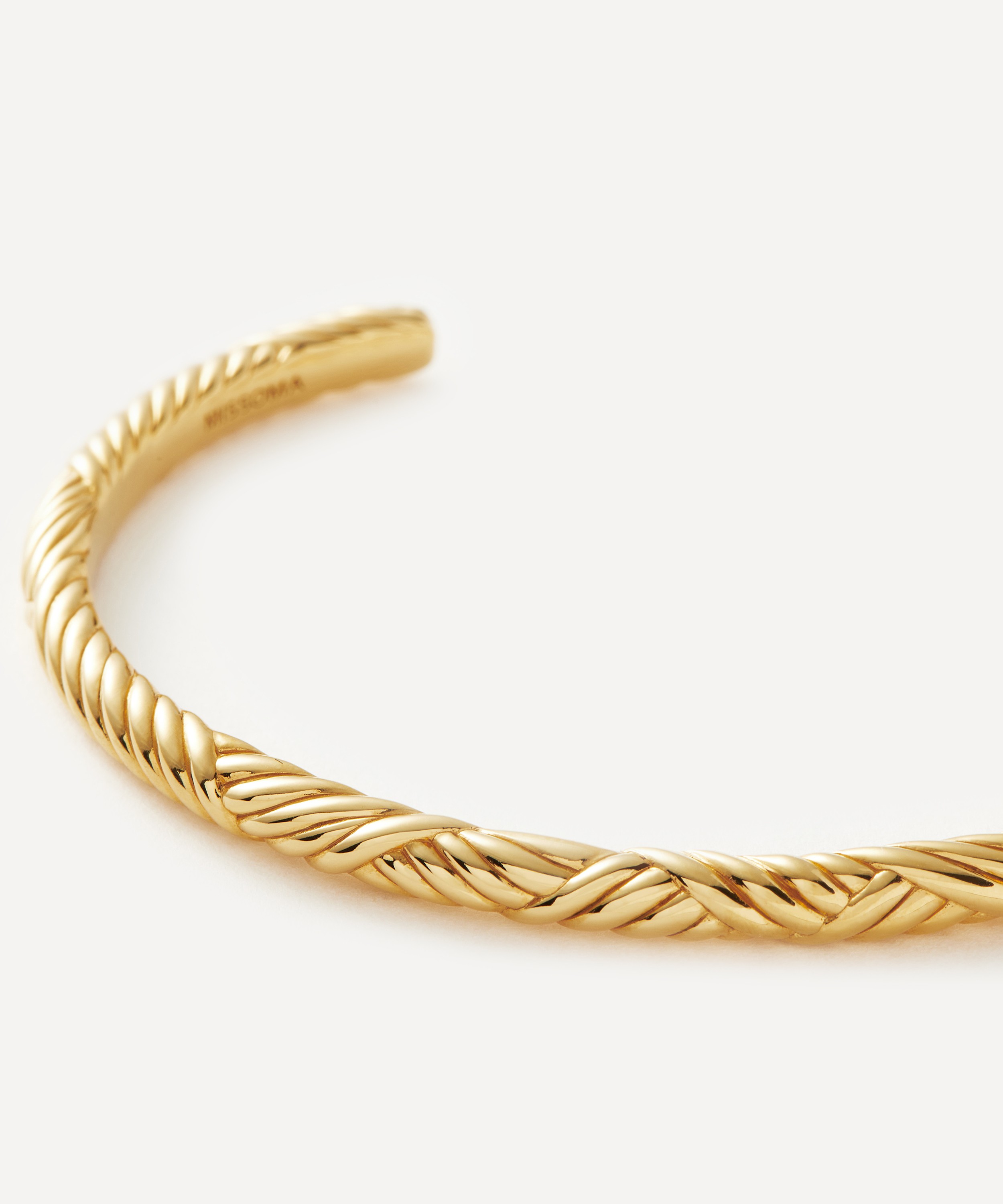 Missoma - 18ct Gold-Plated Wavy Ridge Gemelli Cuff Bracelet image number 2