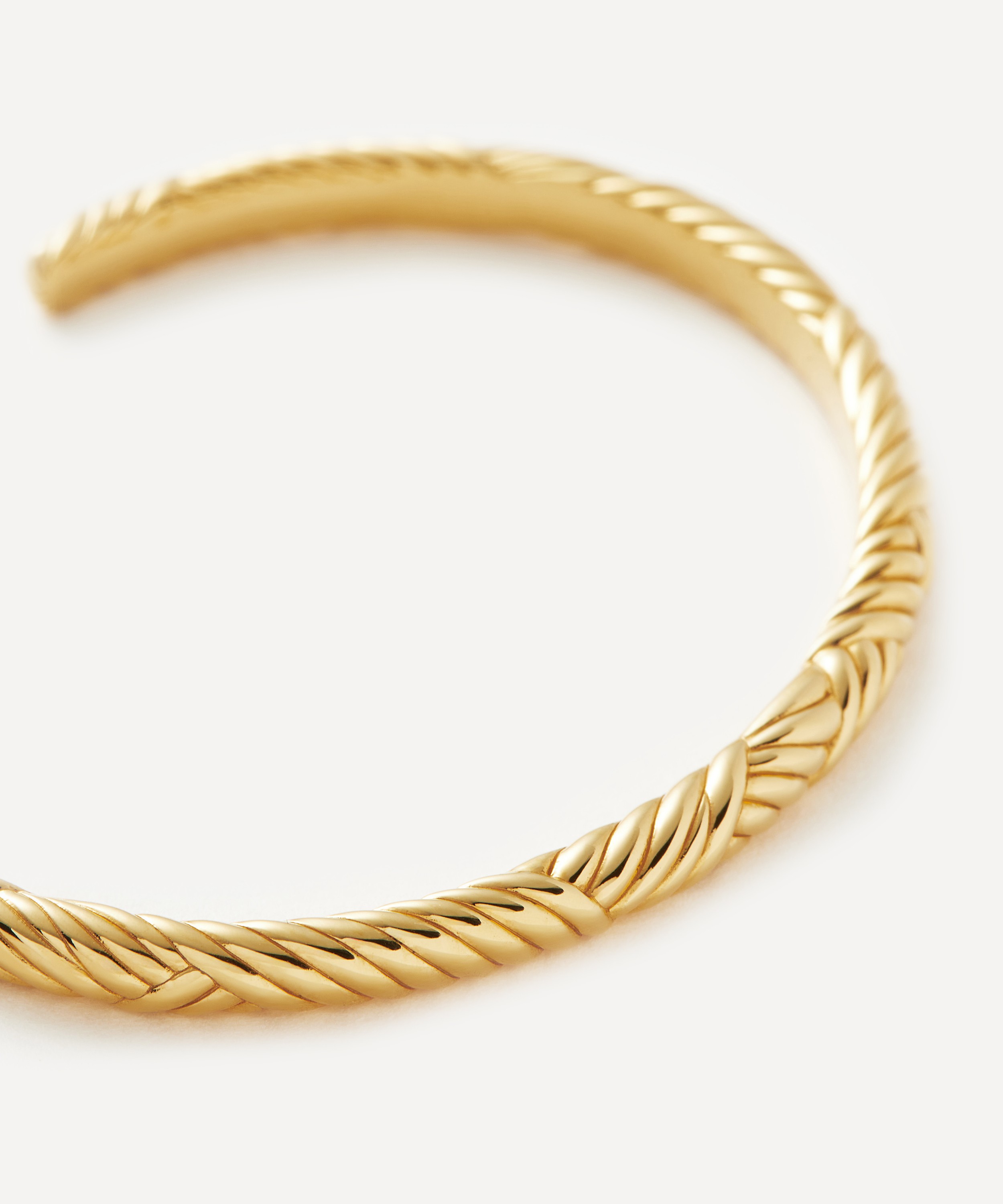Missoma - 18ct Gold-Plated Wavy Ridge Gemelli Cuff Bracelet image number 3