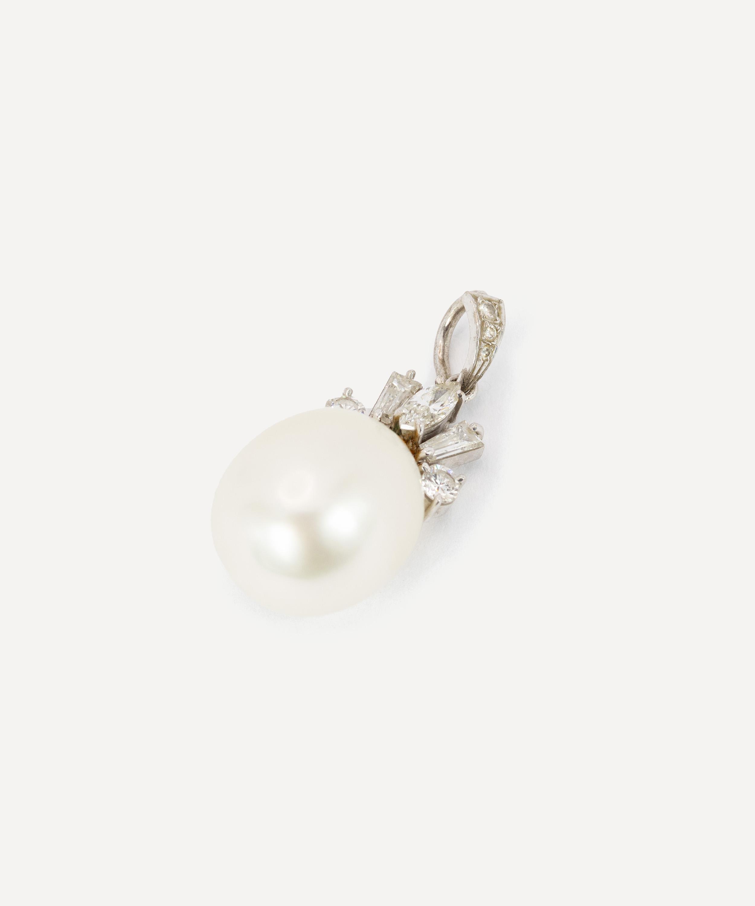 Kojis - 18ct White Gold South Sea Pearl and Diamond Pendant Necklace image number 2