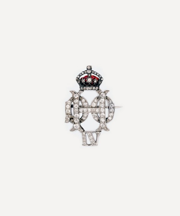 Kojis - 14ct White Gold and Platinum Antique Diamond Military Brooch image number null