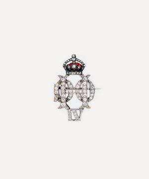 Kojis - 14ct White Gold and Platinum Antique Diamond Military Brooch image number 0