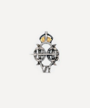 Kojis - 14ct White Gold and Platinum Antique Diamond Military Brooch image number 2