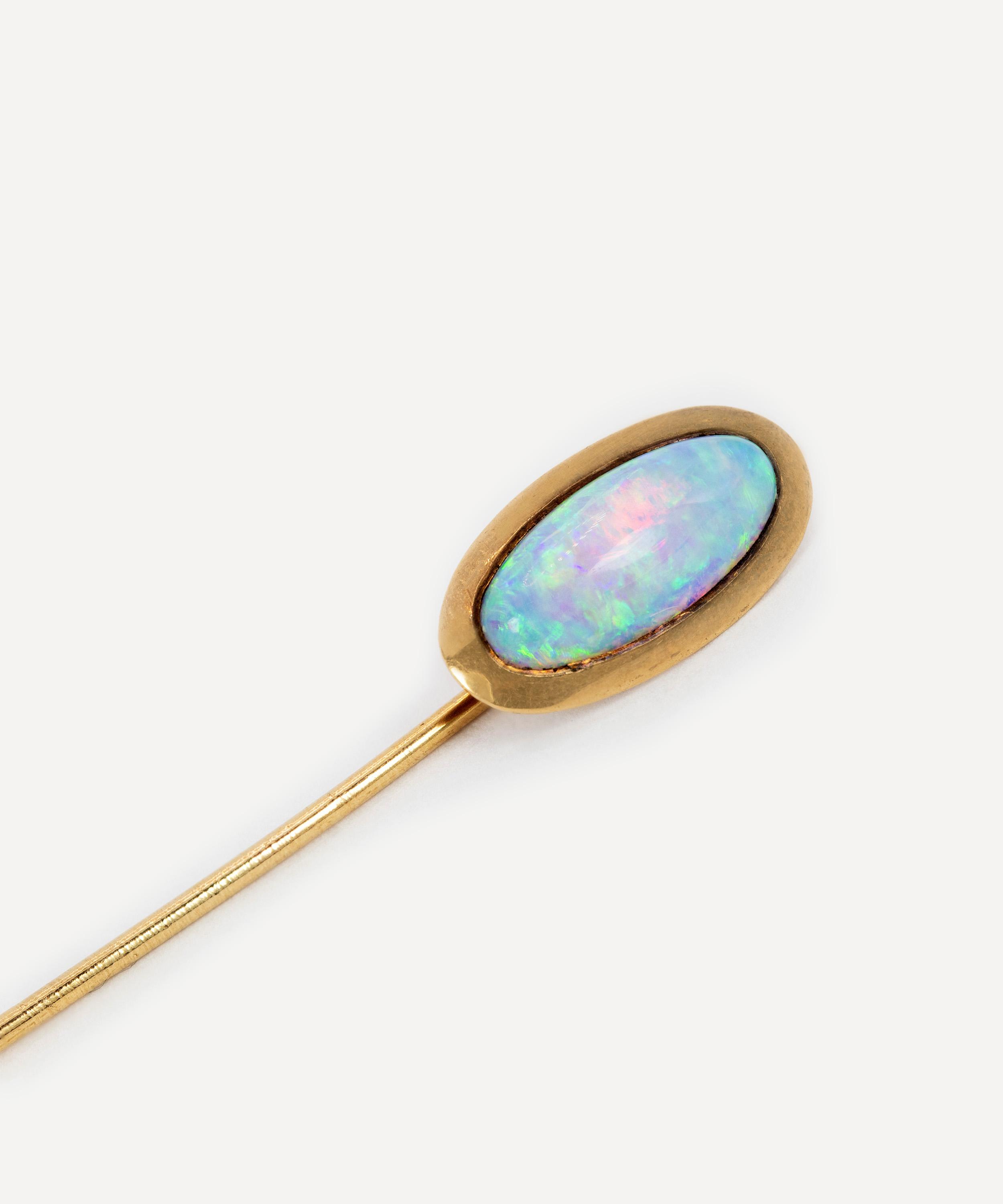 Kojis - 14ct Gold Antique Opal Pin image number 1