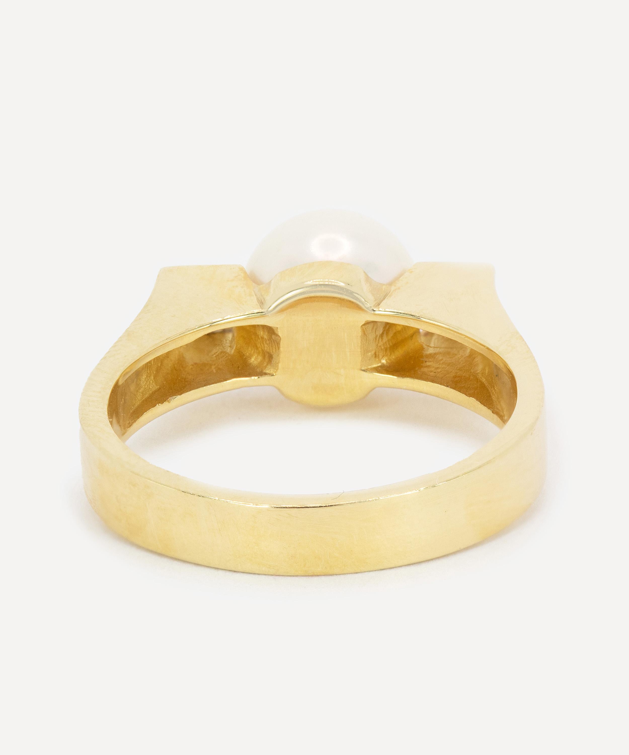Kojis - 14ct Gold Vintage Pearl and Diamond Ring image number 2