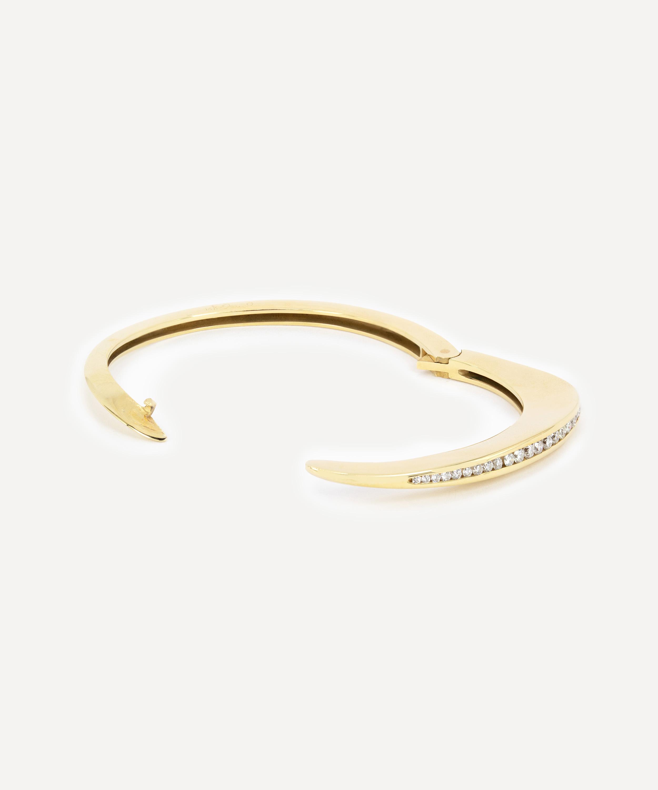 Kojis - 14ct Gold Asymmetric Diamond Bangle Bracelet image number 3